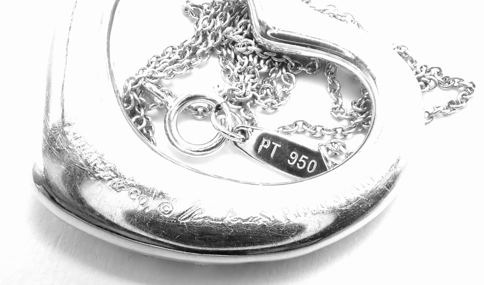 Authentic Tiffany & Co Peretti Platinum Diamond Large Open Heart Necklace $26000 | Fortrove