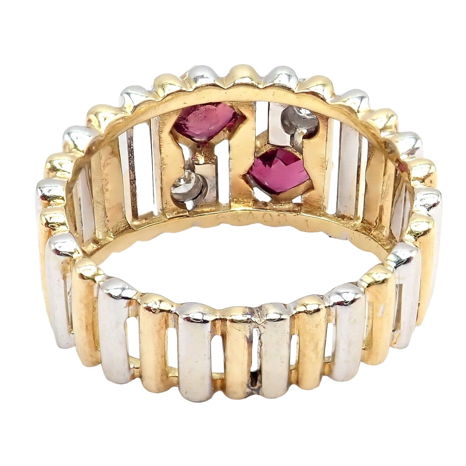 Rare! Authentic Van Cleef & Arpels 18k Yellow + White Gold Diamond Ruby Ring | Fortrove