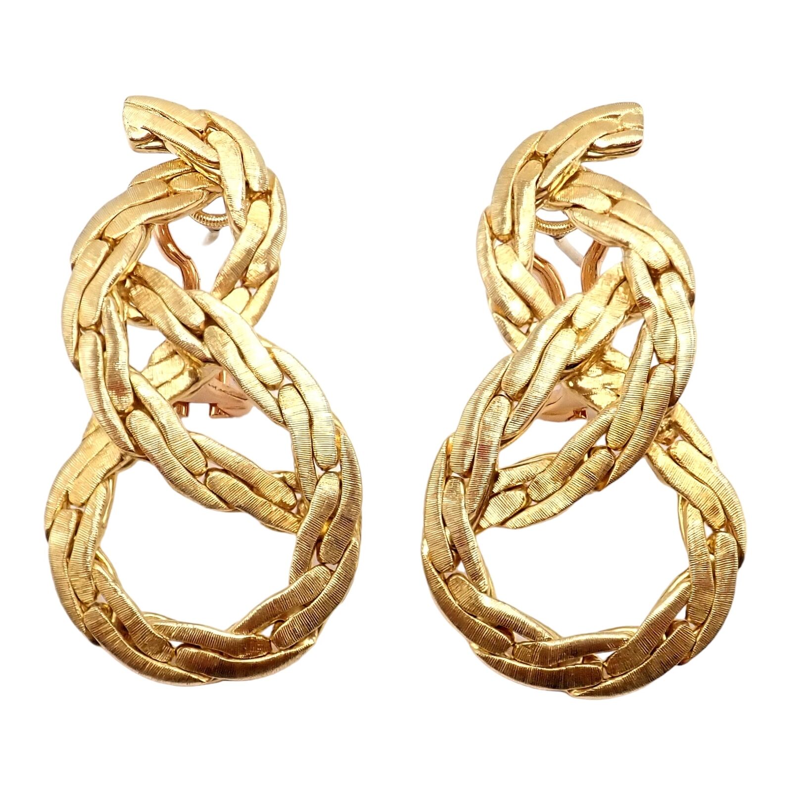 Authentic! Vintage Buccellati 18k Yellow Gold Knot Rope Coil Earrings | Fortrove