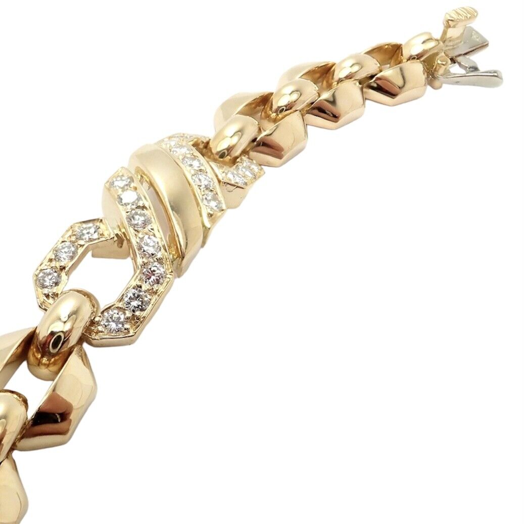 Authentic! Cartier Vintage Fox Trot 18k Yellow Gold Diamond Necklace 1980's | Fortrove