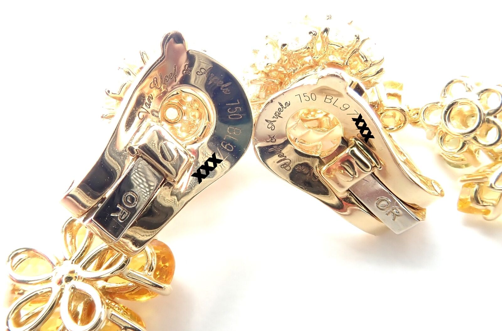 Van Cleef & Arpels Jewelry & Watches:Fine Jewelry:Earrings Authentic! Van Cleef & Arpels Folies des Pres 18k Gold Diamond Sapphire Earrings