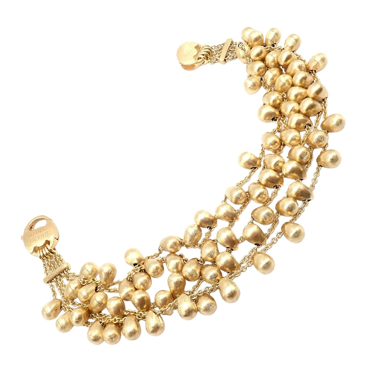 Authentic! Marco Bicego 18k Yellow Gold Five 5 Stand Acapulco Bead Bracelet | Fortrove
