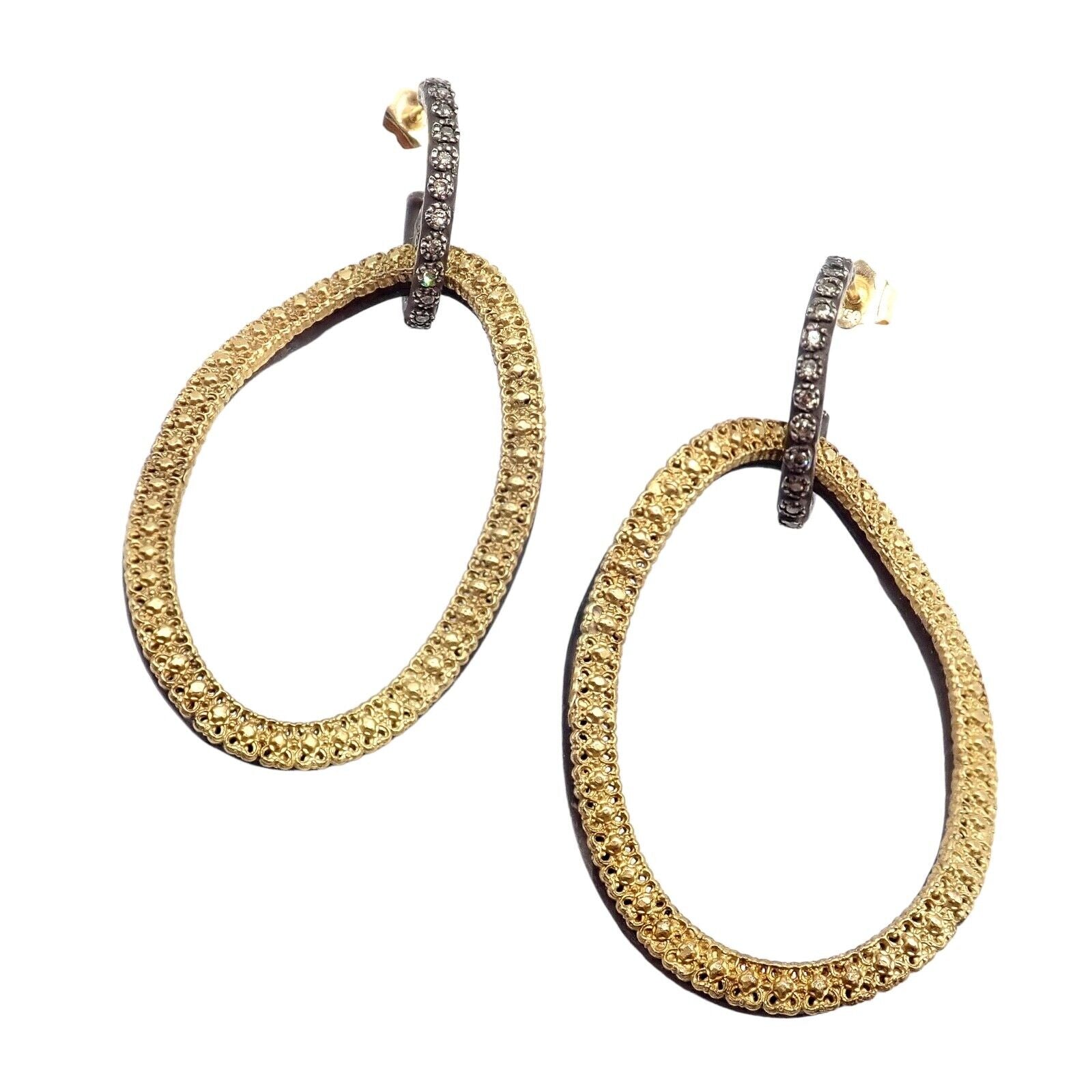 Armenta 18k Yellow Gold & Blackened Sterling Silver Diamond Statement Earrings | Fortrove