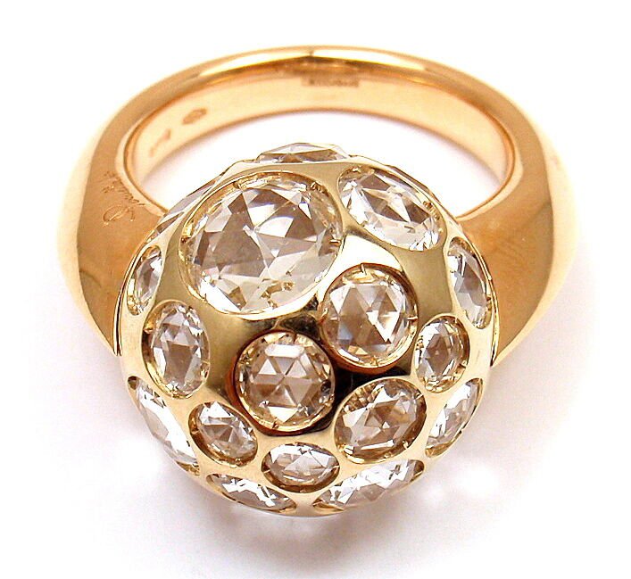 NEW! AUTHENTIC POMELLATO HAREM 18K YELLOW GOLD ROCK CRYSTAL RING sz 5 | Fortrove