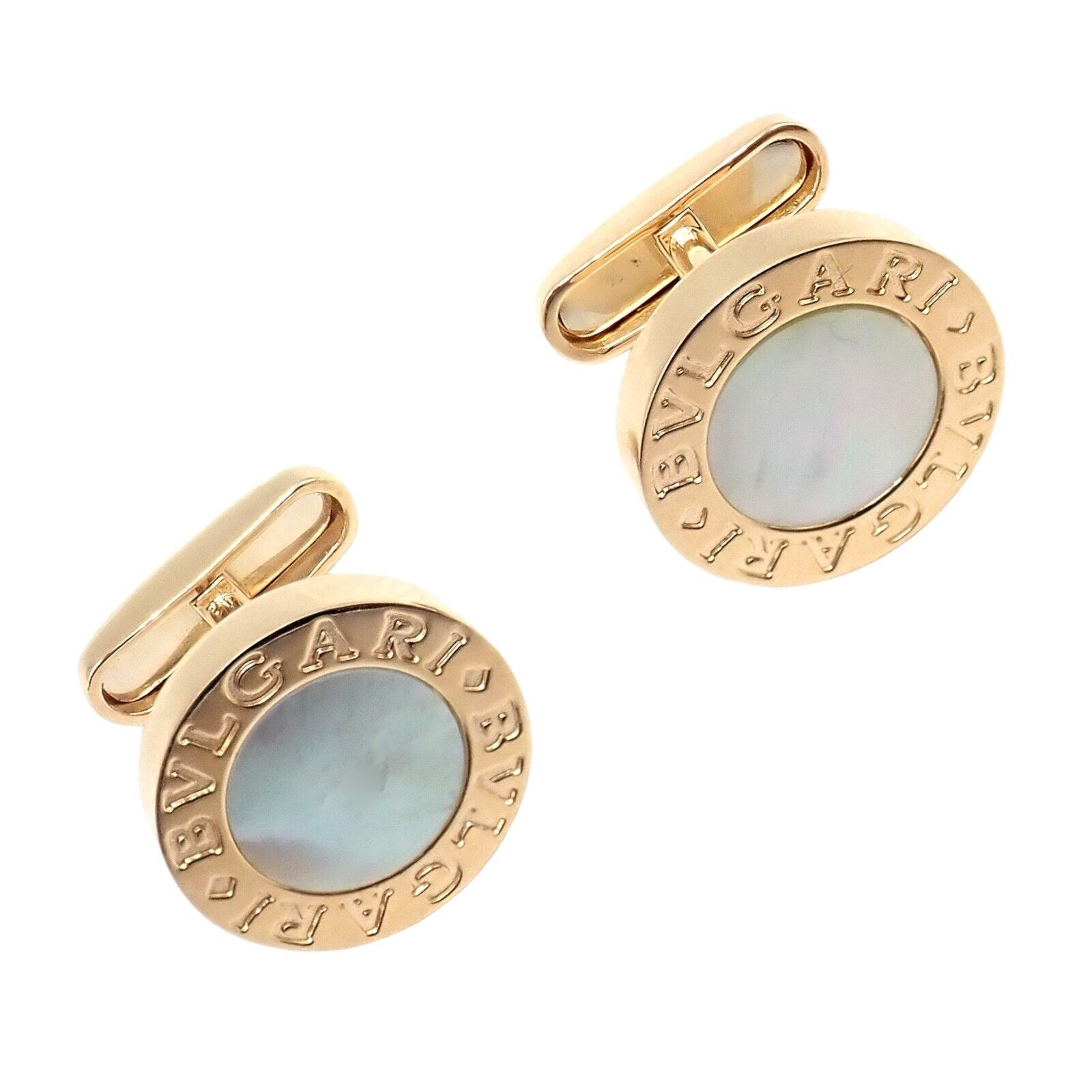 Authentic! Bvlgari Bulgari 18k Yellow Gold Multicenter Cufflink Kit Set | Fortrove