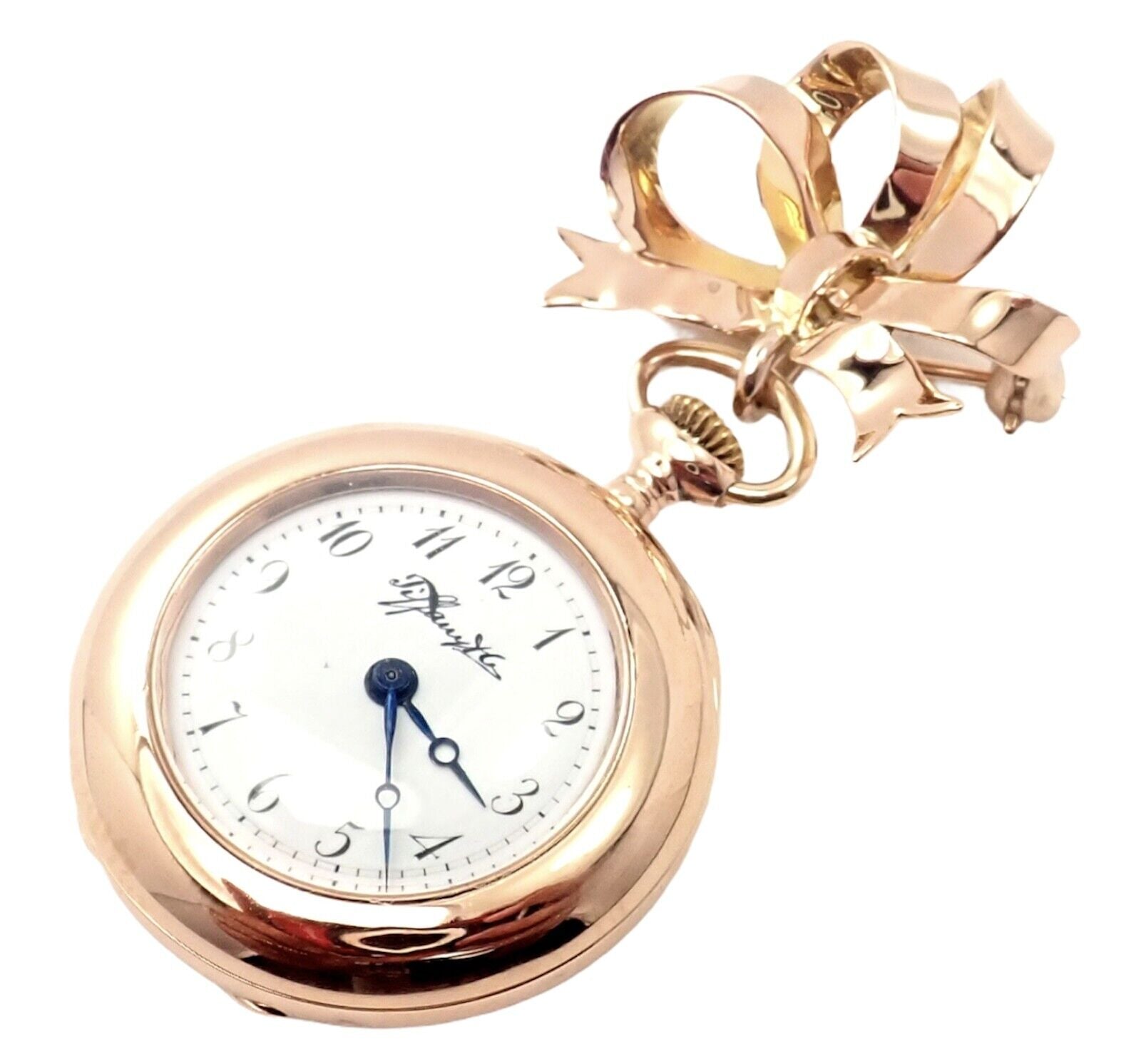 Rare! Vintage Tiffany & Co. 18K Yellow + Rose Gold Bow Lapel Watch | Fortrove
