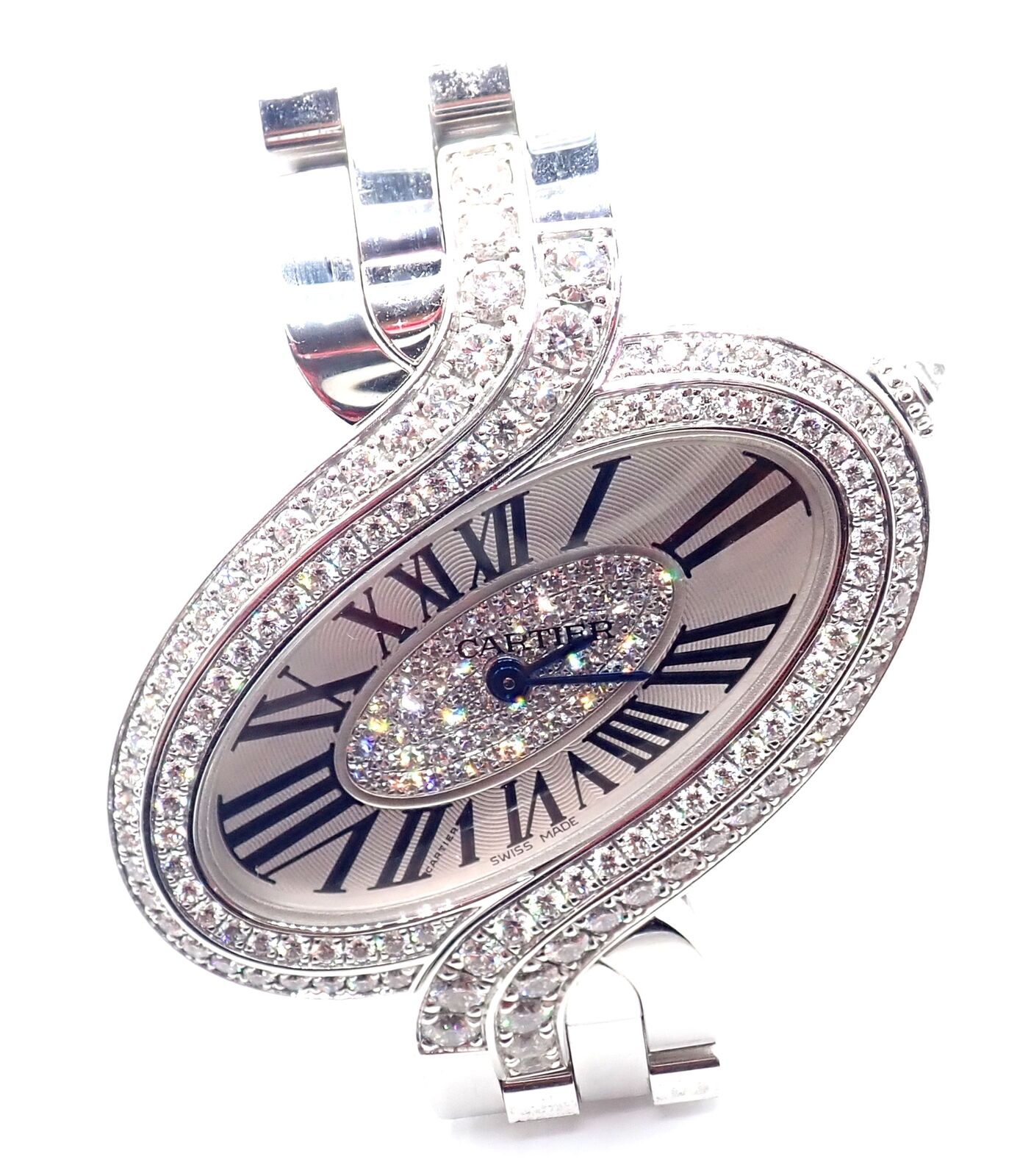 Authentic! Cartier Delices de Cartier 18k White Gold Diamond Quartz Watch 3380 | Fortrove