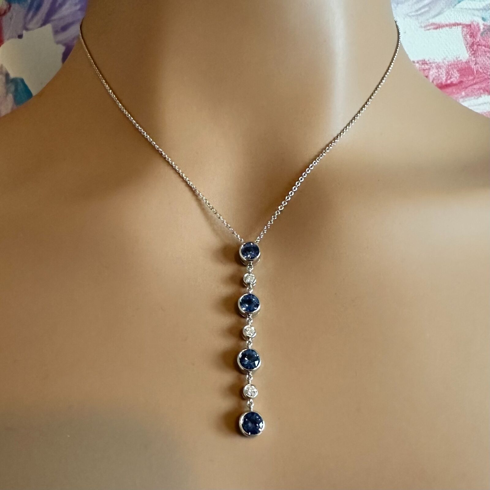 Authentic! Tiffany & Co Platinum Jazz Diamond Tanzanite Pendant Necklace | Fortrove