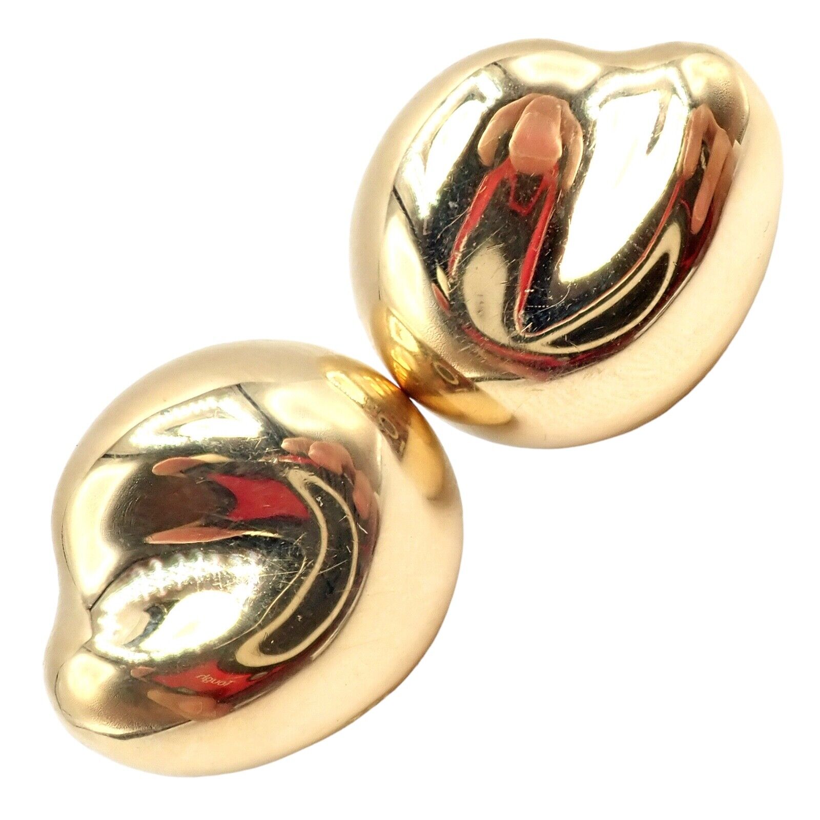 Authentic Tiffany & Co Peretti 18k Yellow Gold Extra Large Thumbprint Earrings | Fortrove