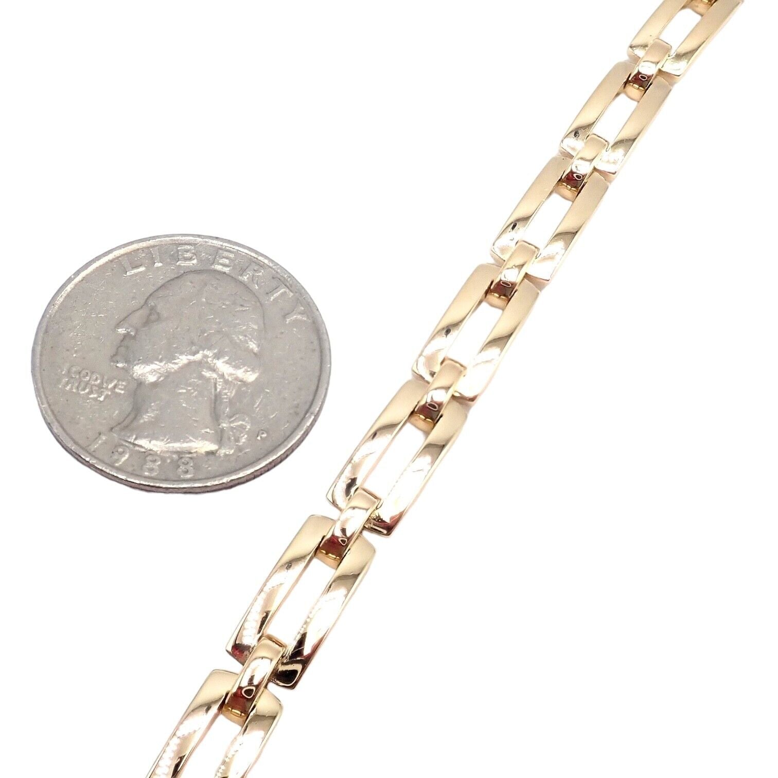 Authentic! Cartier Vintage 18k Yellow Gold Link Bracelet 1993 | Fortrove