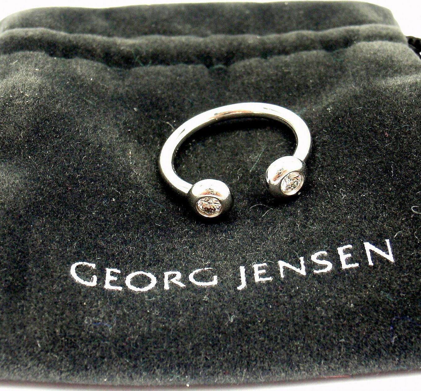 Rare Georg Jensen Aurora 18K White Gold Diamond Ring sz 5.5 51 #3572580 | Fortrove