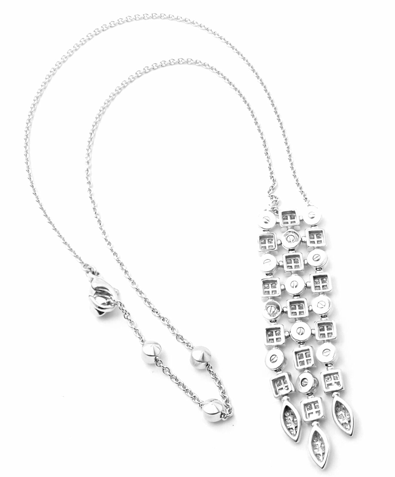 Authentic! Bvlgari Bulgari 18k White Gold Lucea Diamond Pendant Necklace | Fortrove