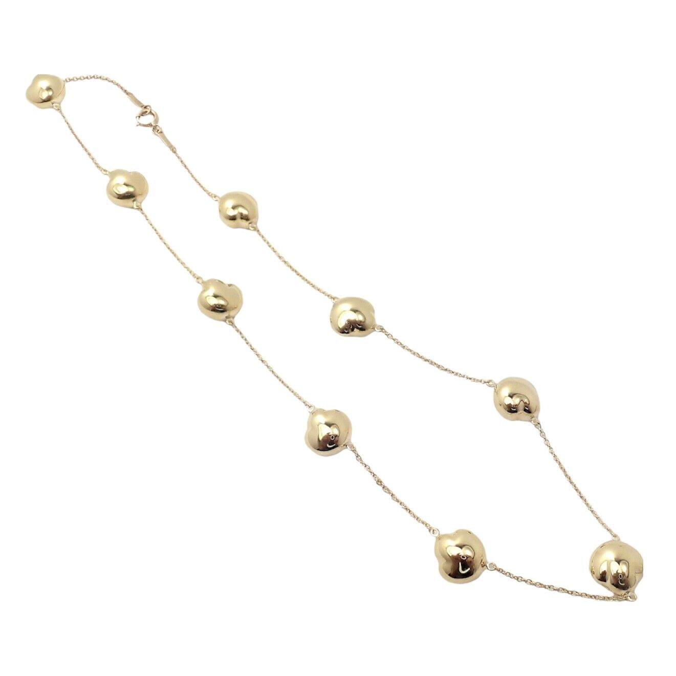 Authentic! Tiffany & Co Peretti 18k Yellow Gold Vintage Bean Necklace 14.5" | Fortrove