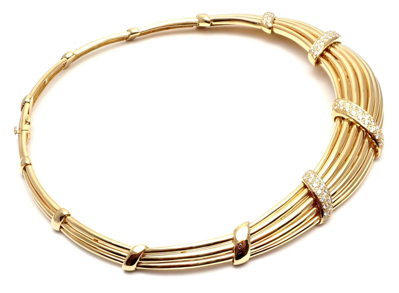 Vintage! Authentic Van Cleef & Arpels 18k Yellow Gold Diamond Choker Necklace | Fortrove