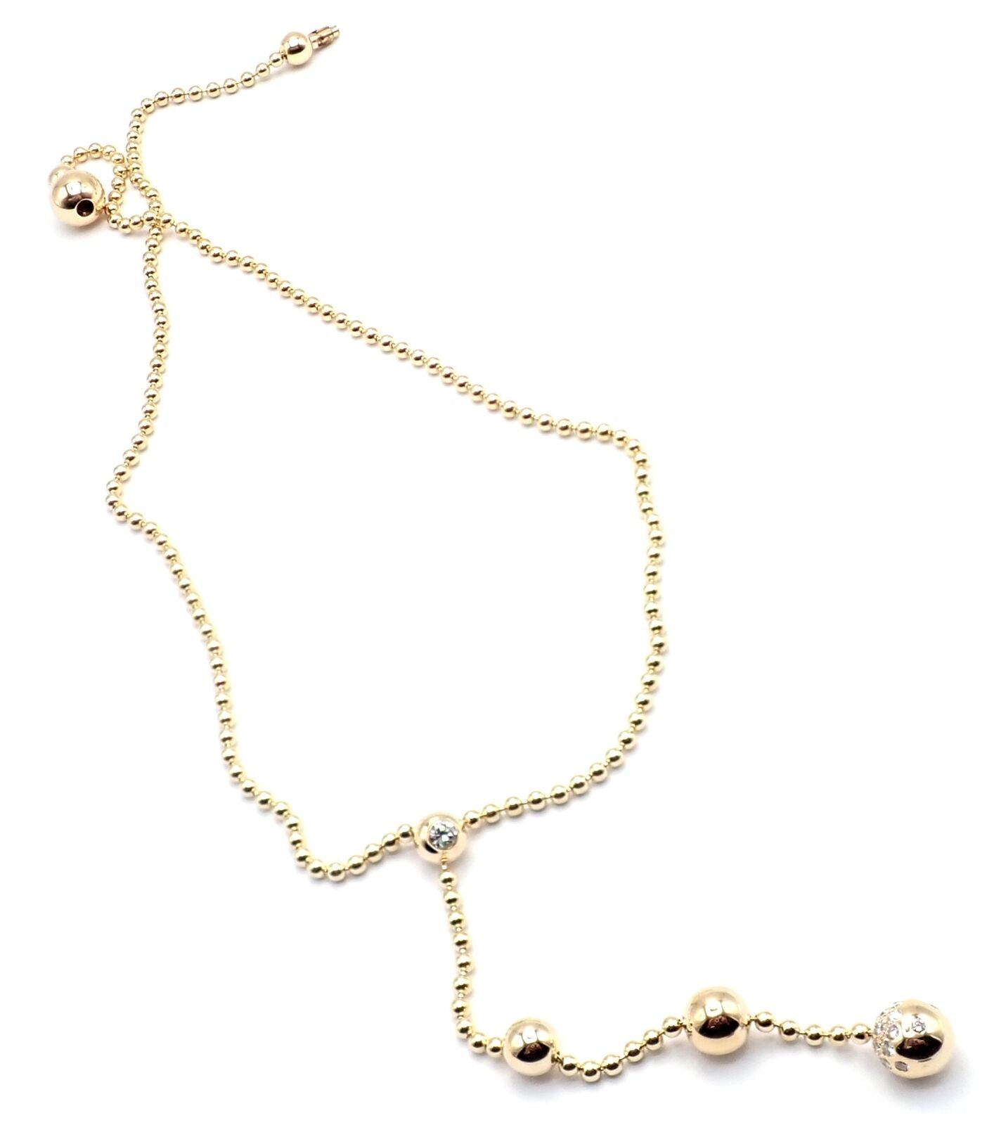 Authentic! Cartier Draperie de Decollate 18k Yellow Gold Diamond Necklace | Fortrove