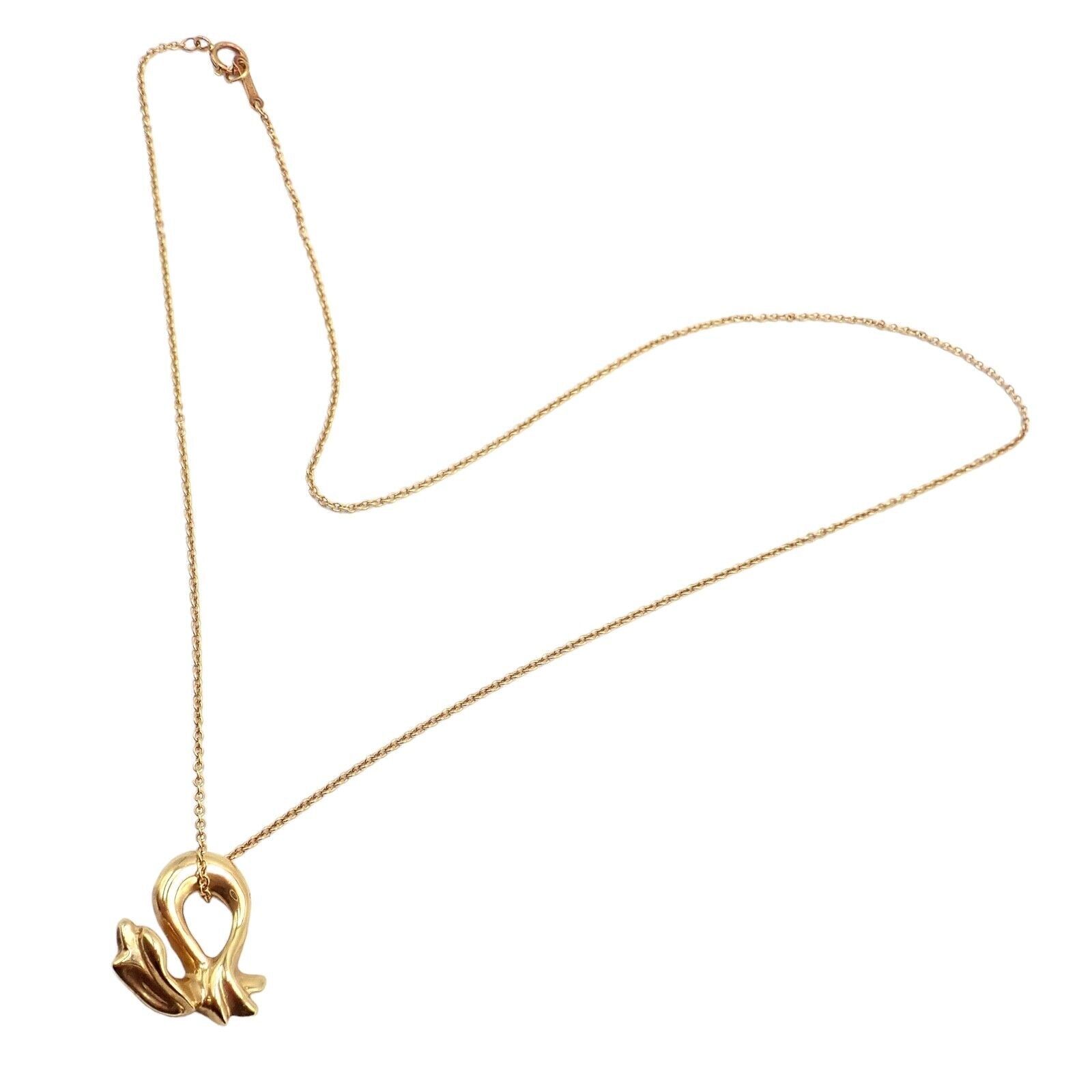 Tiffany & Co. Jewelry & Watches:Fine Jewelry:Necklaces & Pendants Authentic! Tiffany & Co Peretti 18k Yellow Gold Ribbon Snail Necklace 1979