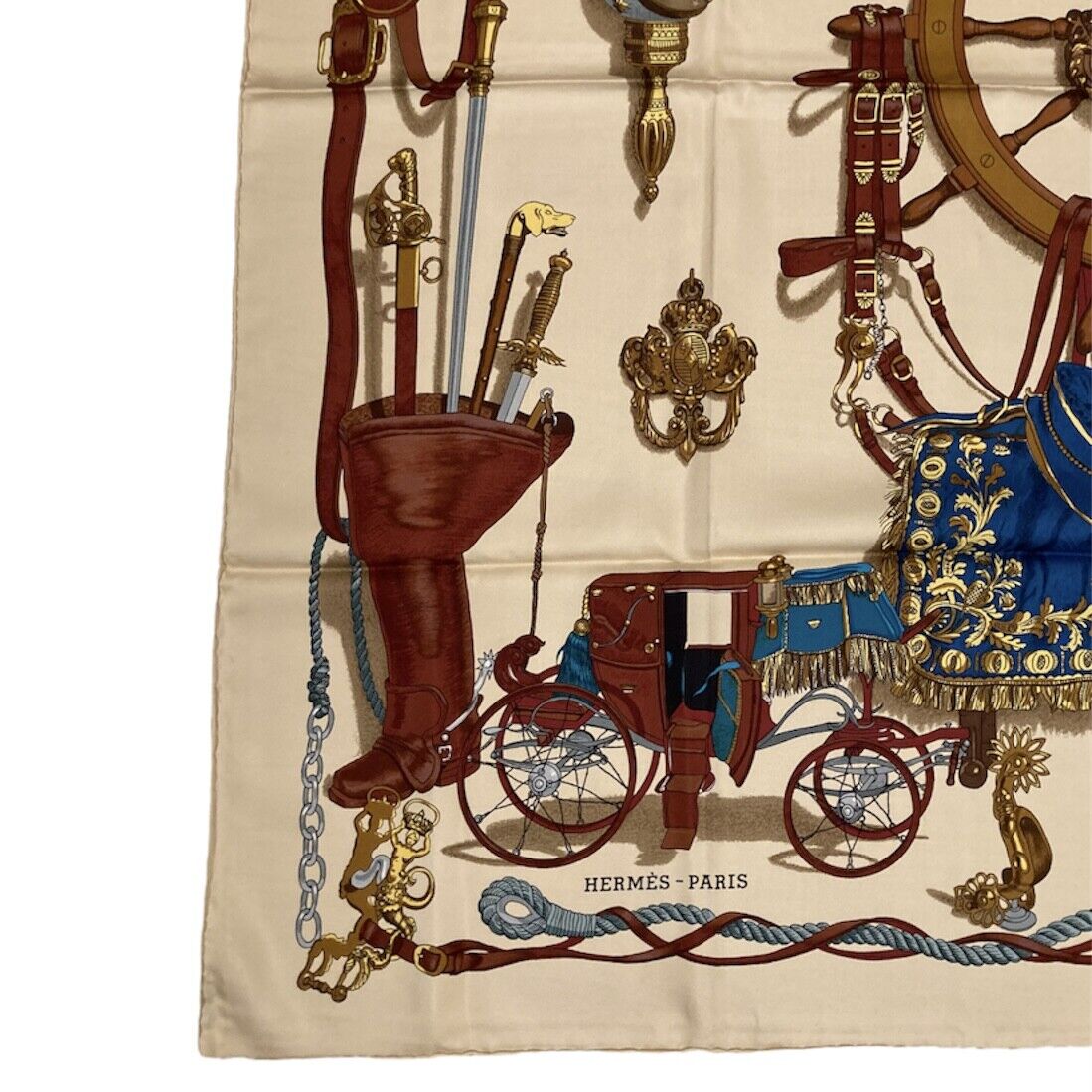 Authentic RARE! Hermes Musee Museum Vintage 90cm Silk Scarf | Fortrove