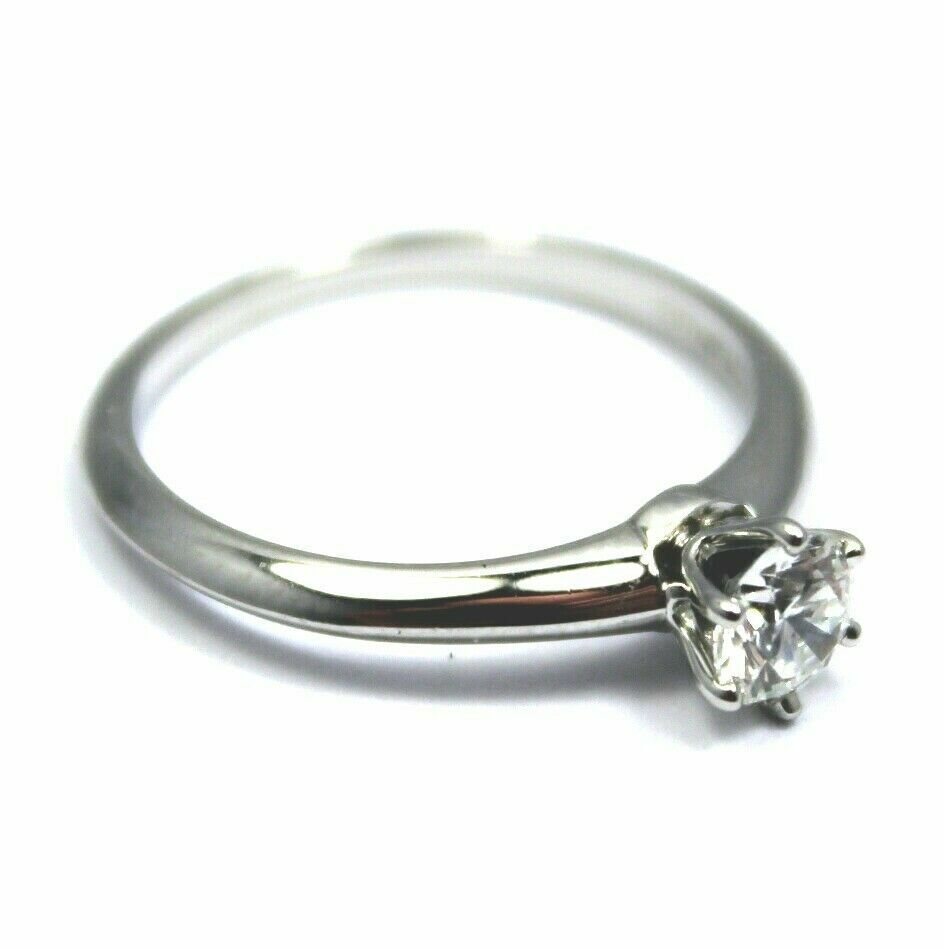 Authentic Tiffany & Co. Platinum 0.39ct Diamond F/VS1 Engagement Ring 6 Cert | Fortrove