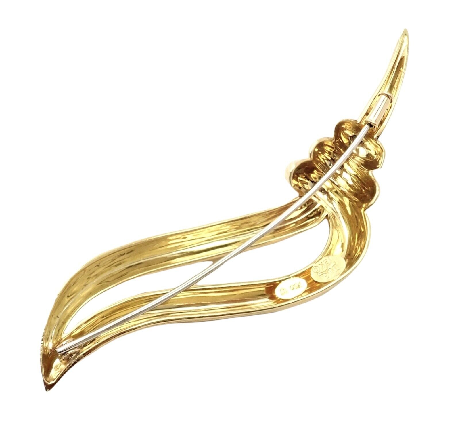 Rare! Authentic Henry Dunay 18k Yellow Gold Olympic Torch Pin Brooch | Fortrove