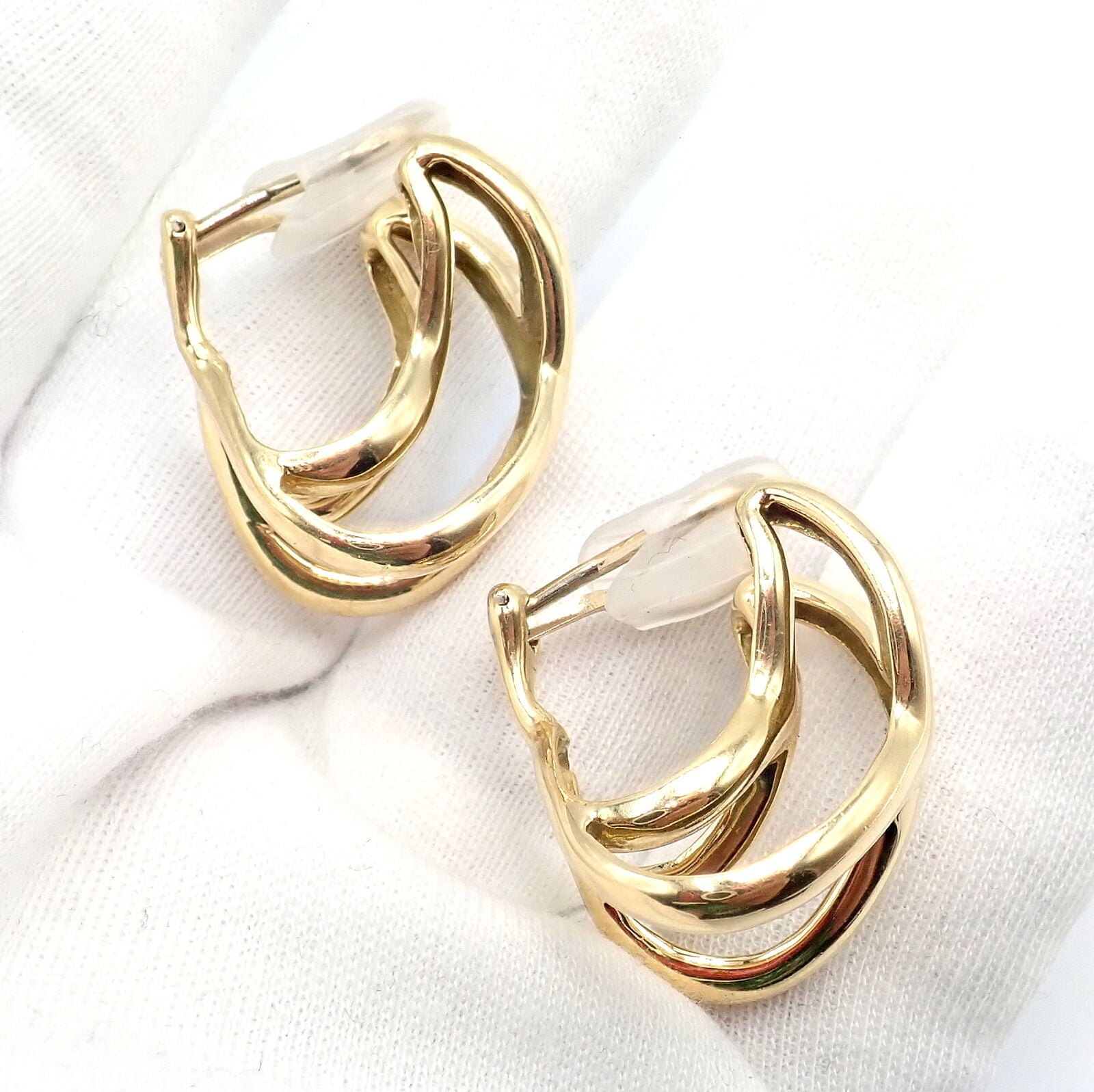 Vintage! Tiffany & Co Claflin 18k Yellow Gold Large Double X Crisscross Earrings | Fortrove
