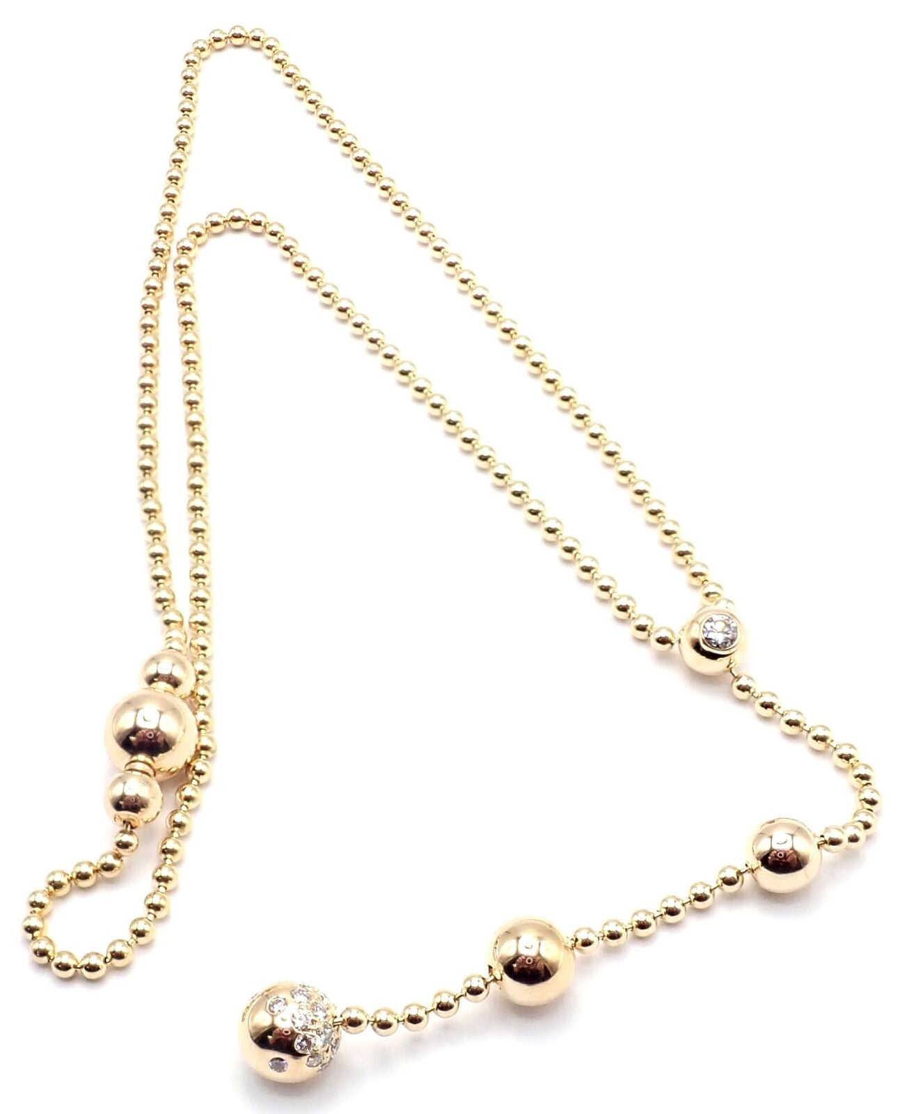 Authentic! Cartier Draperie de Decollate 18k Yellow Gold Diamond Necklace | Fortrove