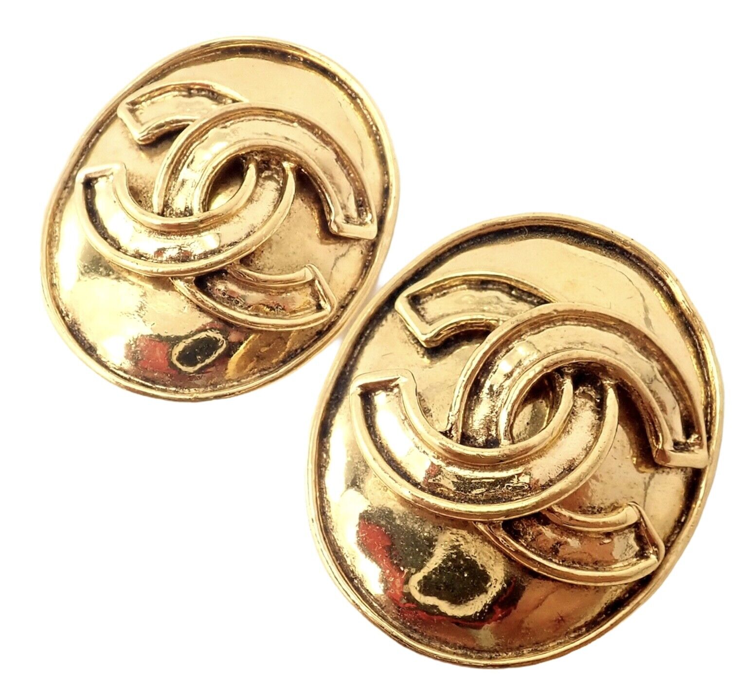 Rare! Vintage Chanel Paris France Logo Earrings 1994 Spring Collection | Fortrove