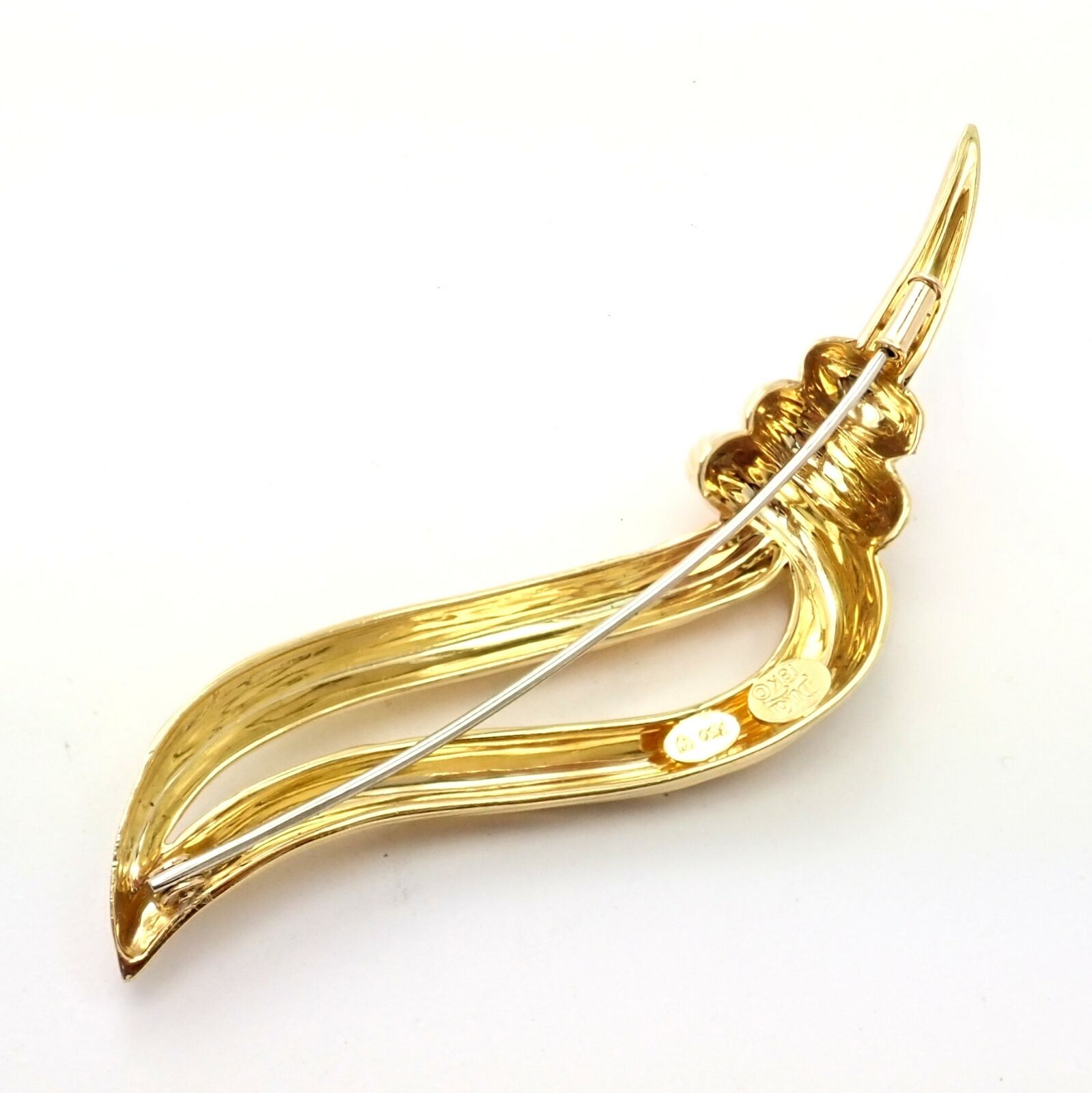 Rare! Authentic Henry Dunay 18k Yellow Gold Olympic Torch Pin Brooch | Fortrove