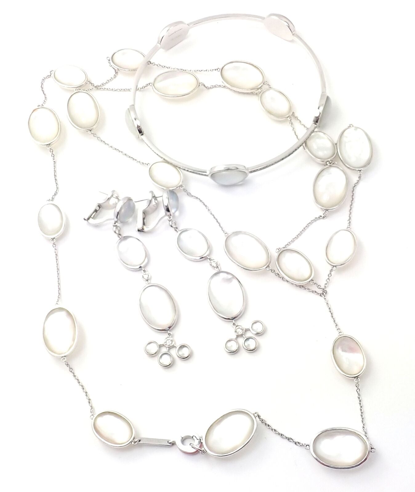 Ivanka Trump Bubble 18k Gold Diamond Crystal MOP Set Necklace Bracelet Earrings | Fortrove