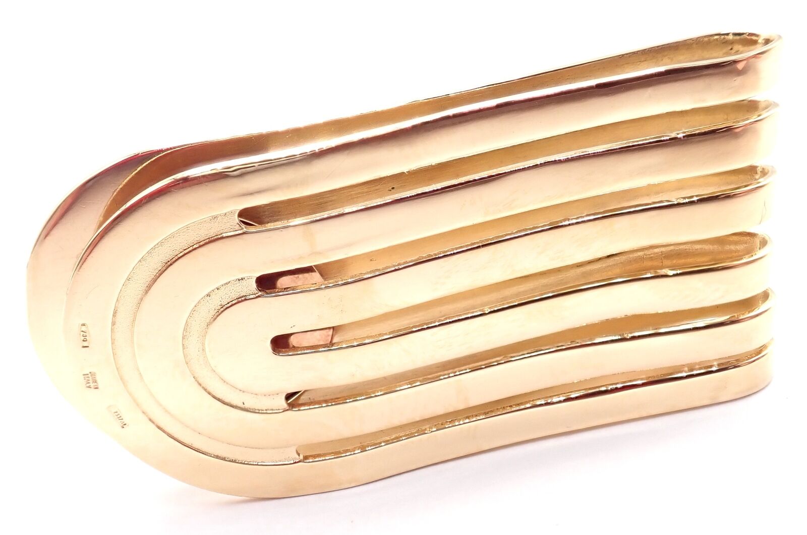 Vintage! Authentic Bulgari Bulgari 18k Yellow Gold Onyx Money Clip | Fortrove