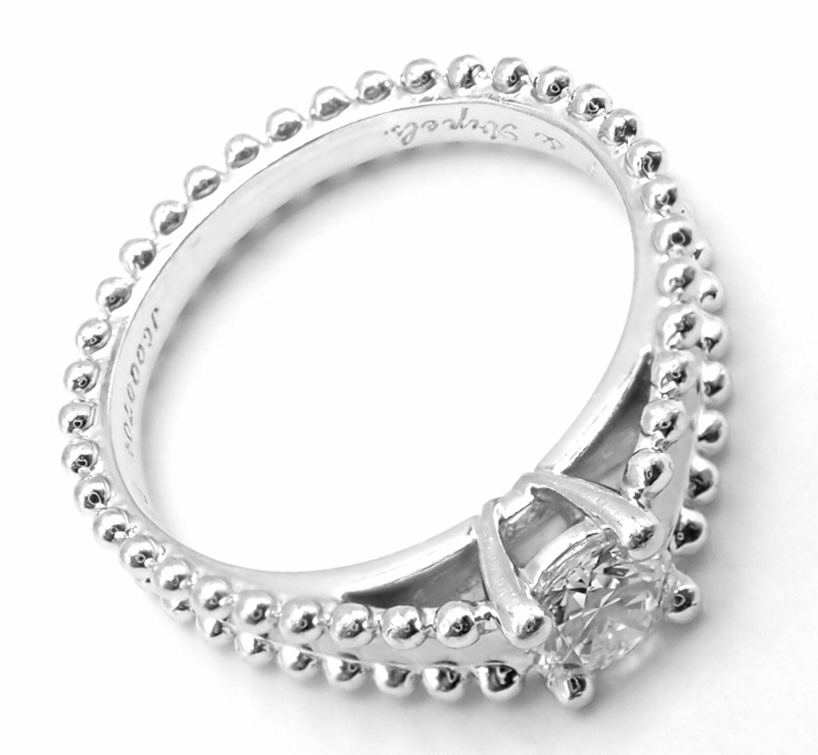 Authentic! Van Cleef & Arpels Estelle Platinum .31ct Diamond Solitaire Ring GIA | Fortrove