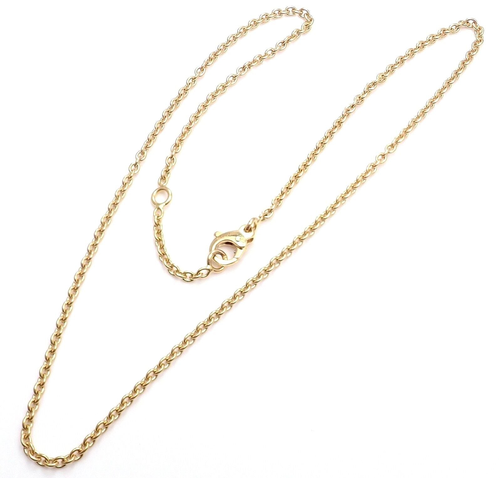 Authentic Chanel 18k Yellow Gold Classic Round Chain Necklace 14.75" to 15.75" | Fortrove