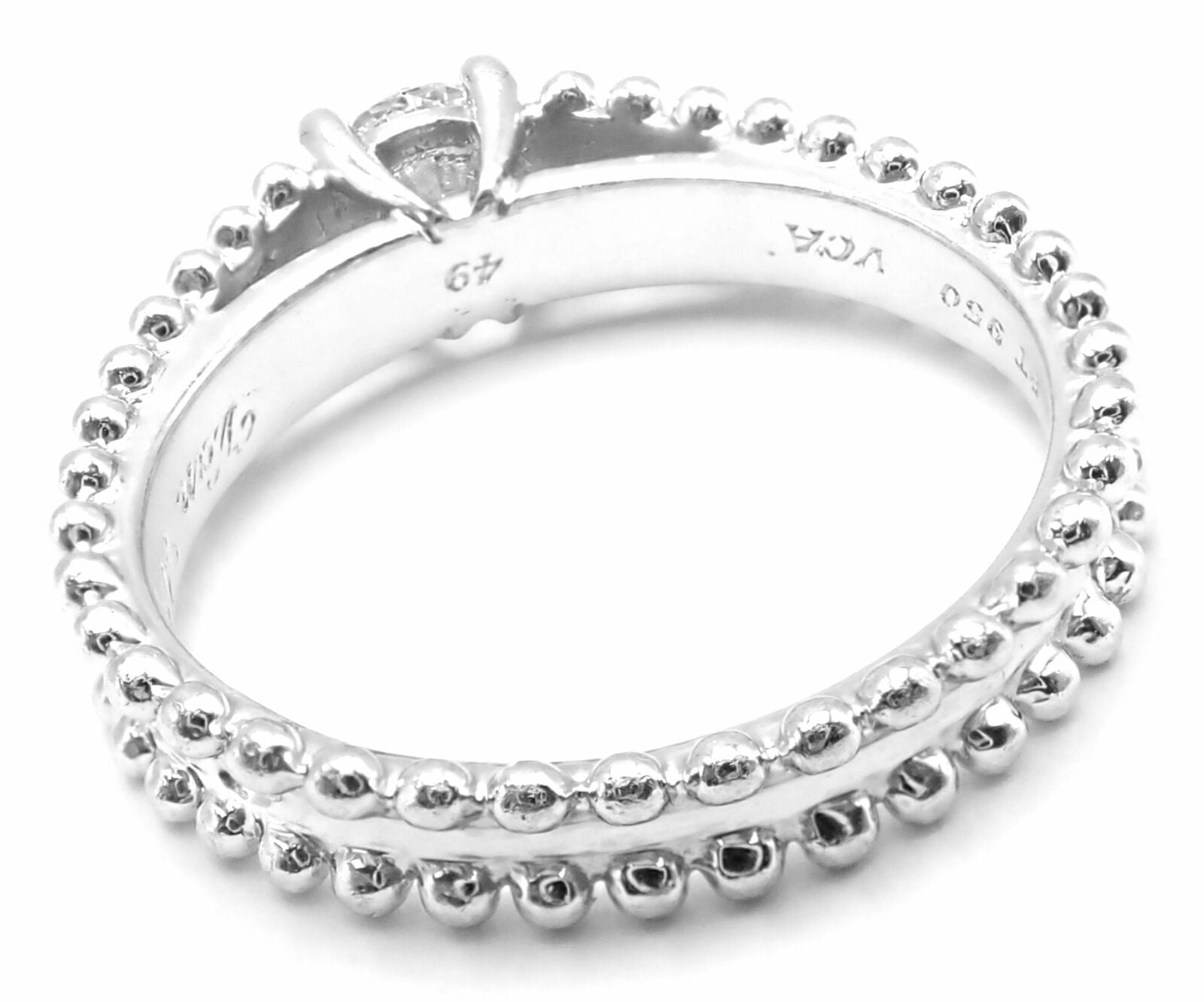 Authentic! Van Cleef & Arpels Estelle Platinum .31ct Diamond Solitaire Ring GIA | Fortrove
