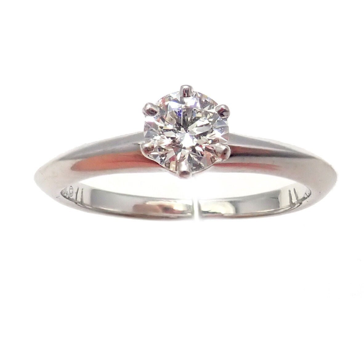 Authentic Tiffany & Co. Platinum 0.31Ct Diamond G/Vs1 Engagement Ring 4.25 Cert | Fortrove