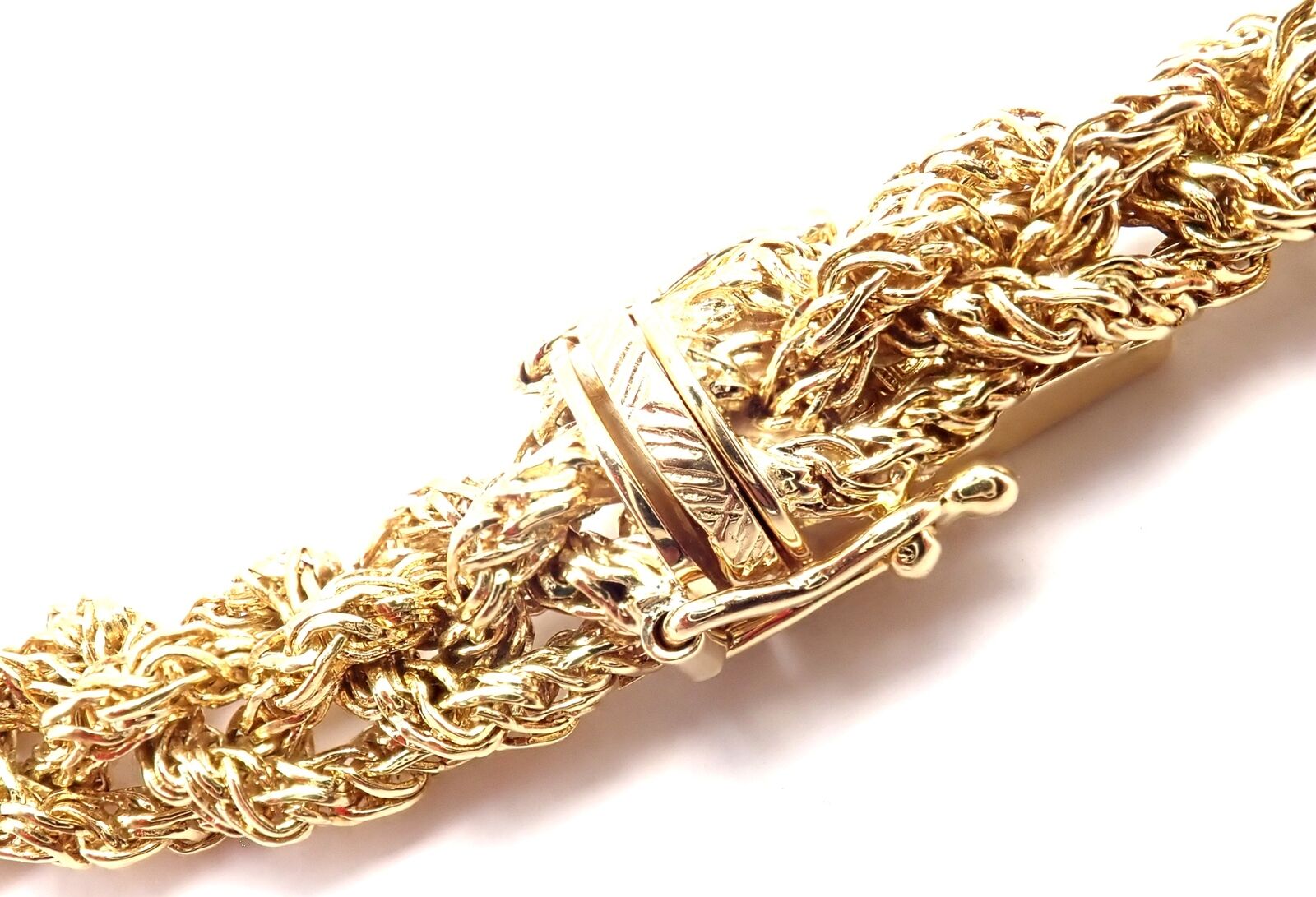 Authentic! Vintage Tiffany & Co 18k Yellow Gold Basketweave Link Chain Necklace | Fortrove