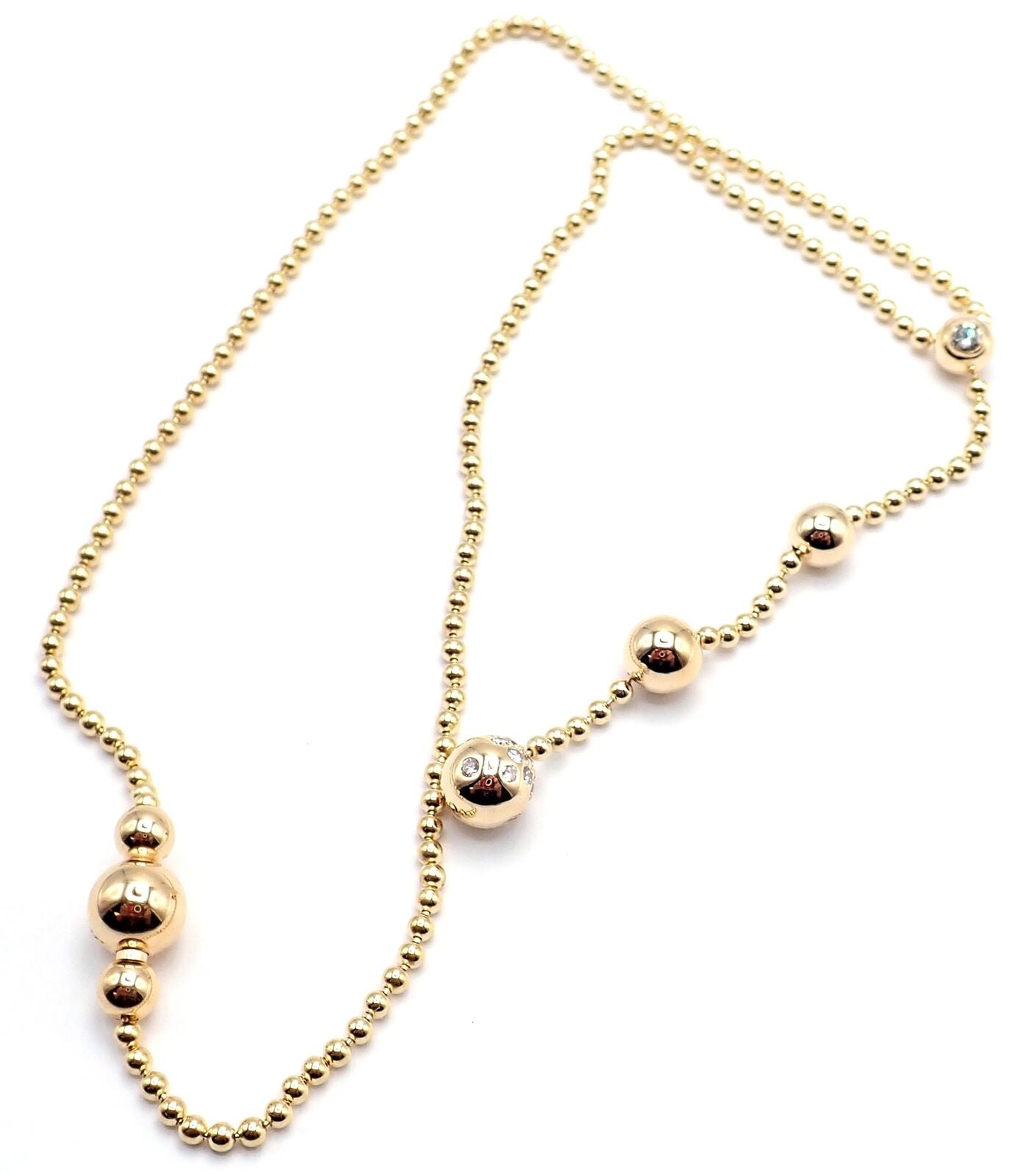 Authentic! Cartier Draperie de Decollate 18k Yellow Gold Diamond Necklace | Fortrove