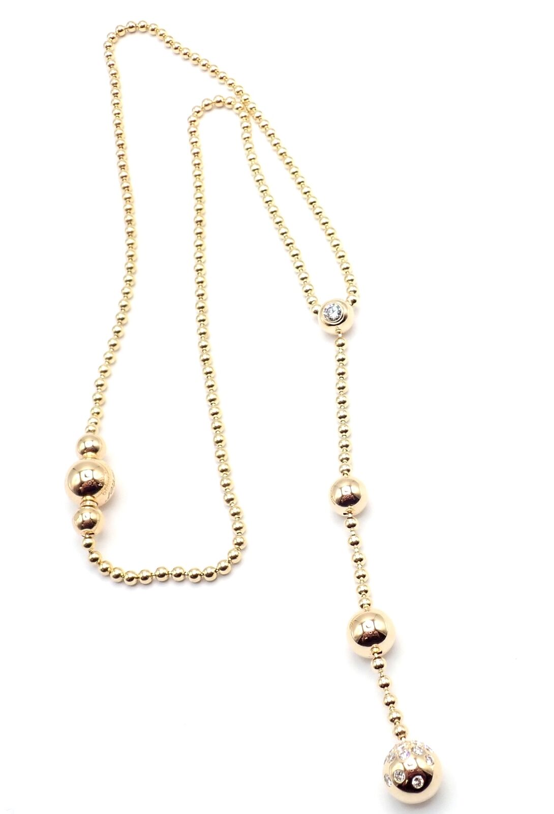 Authentic! Cartier Draperie de Decollate 18k Yellow Gold Diamond Necklace | Fortrove