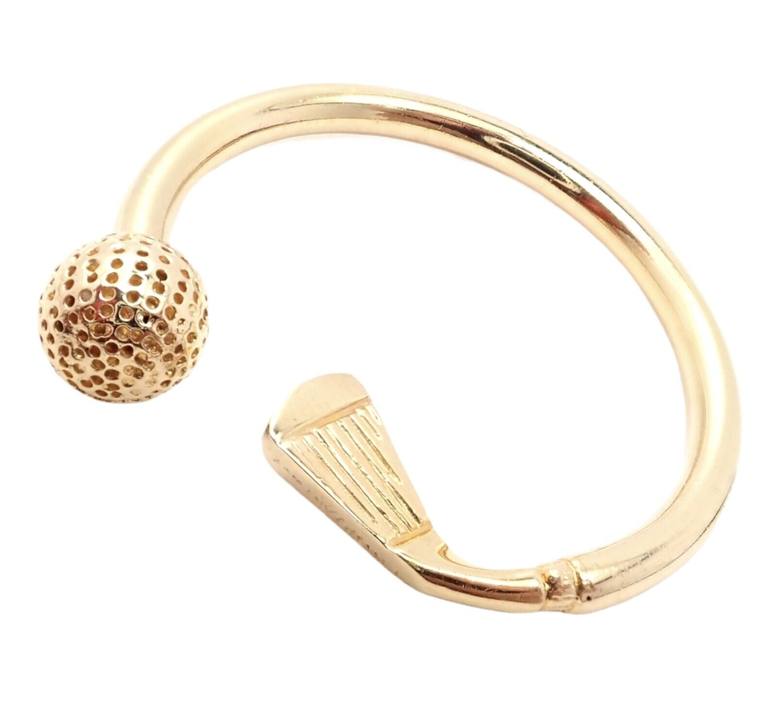 Authentic! Tiffany & Co. 18k Yellow Gold Golf Club & Ball Keychain Keyring | Fortrove