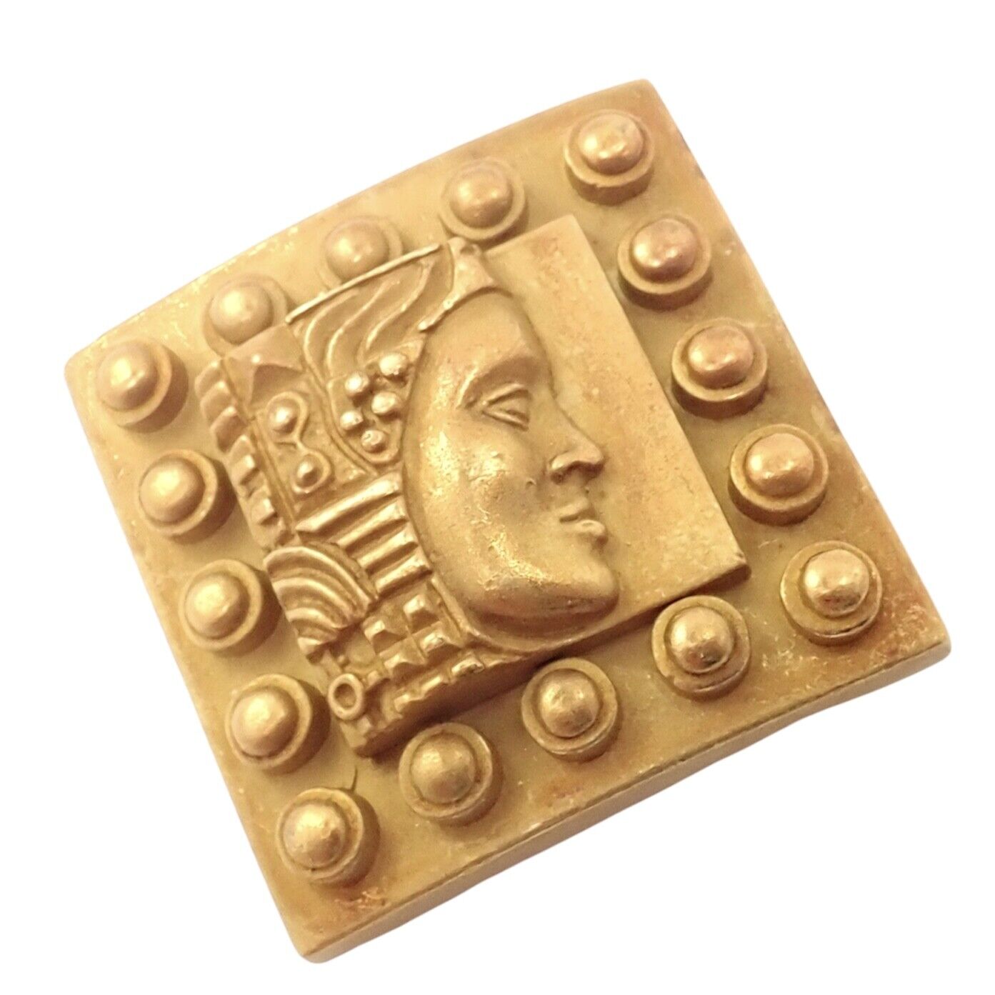 Authentic! Barry Kieselstein Cord 18k Yellow Gold Women Of The World Pin Brooch | Fortrove