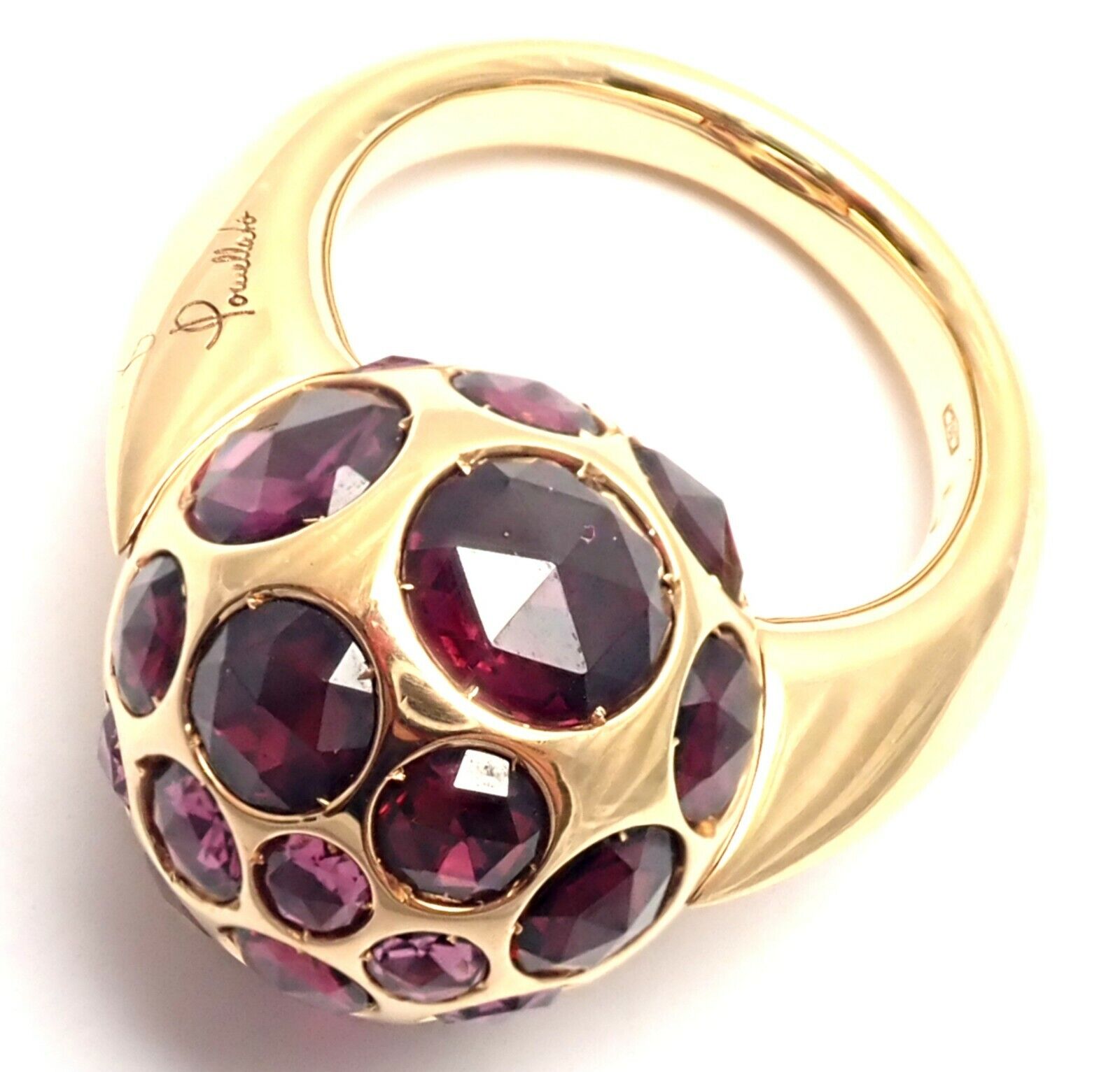 New! Pomellato Harem 18k Rose Gold Rhodolite Garnet Ring Box/Papers | Fortrove