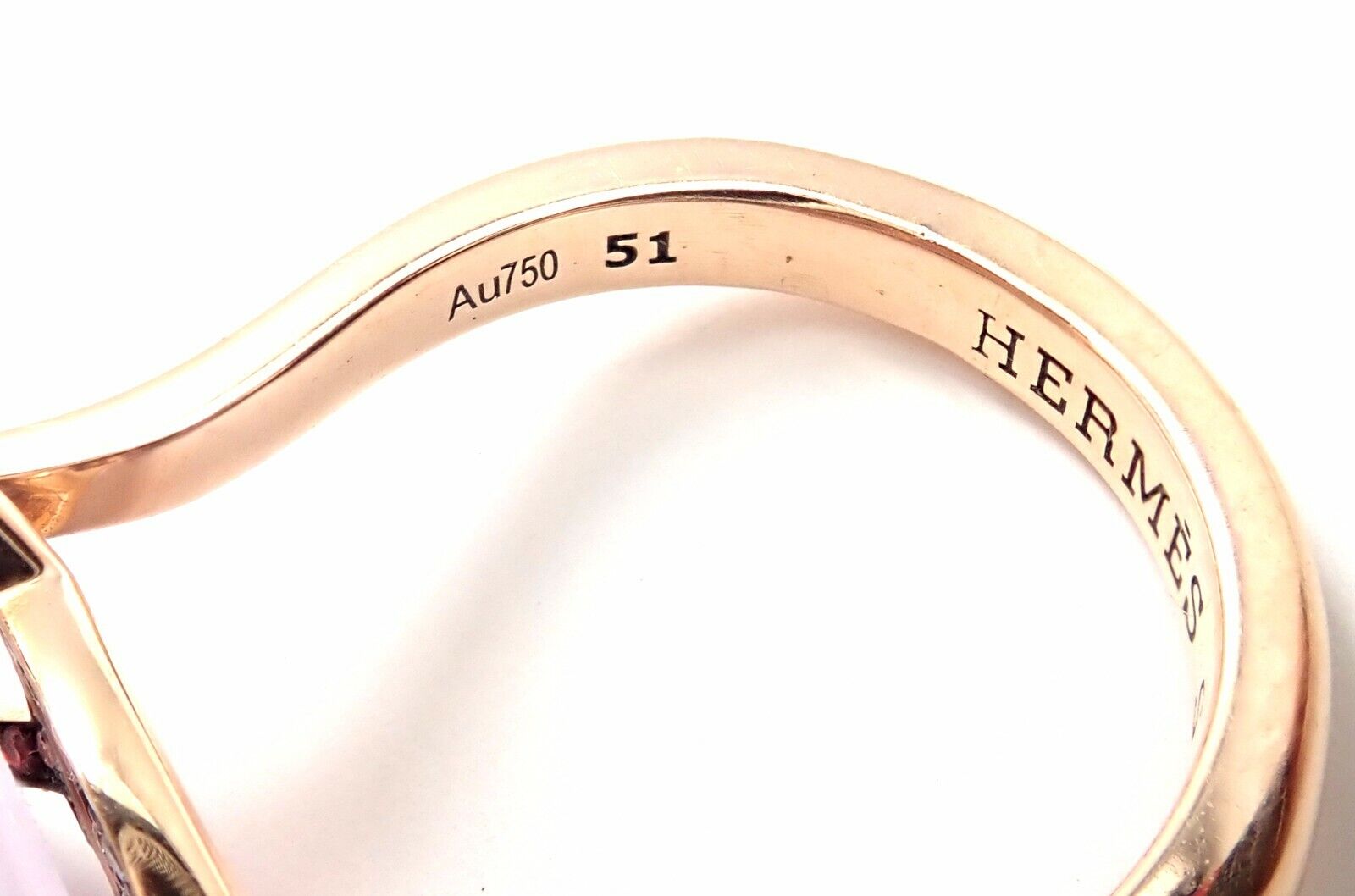 Rare! Authentic Hermes 18k Rose Gold Diamond Large Amethyst Ring | Fortrove