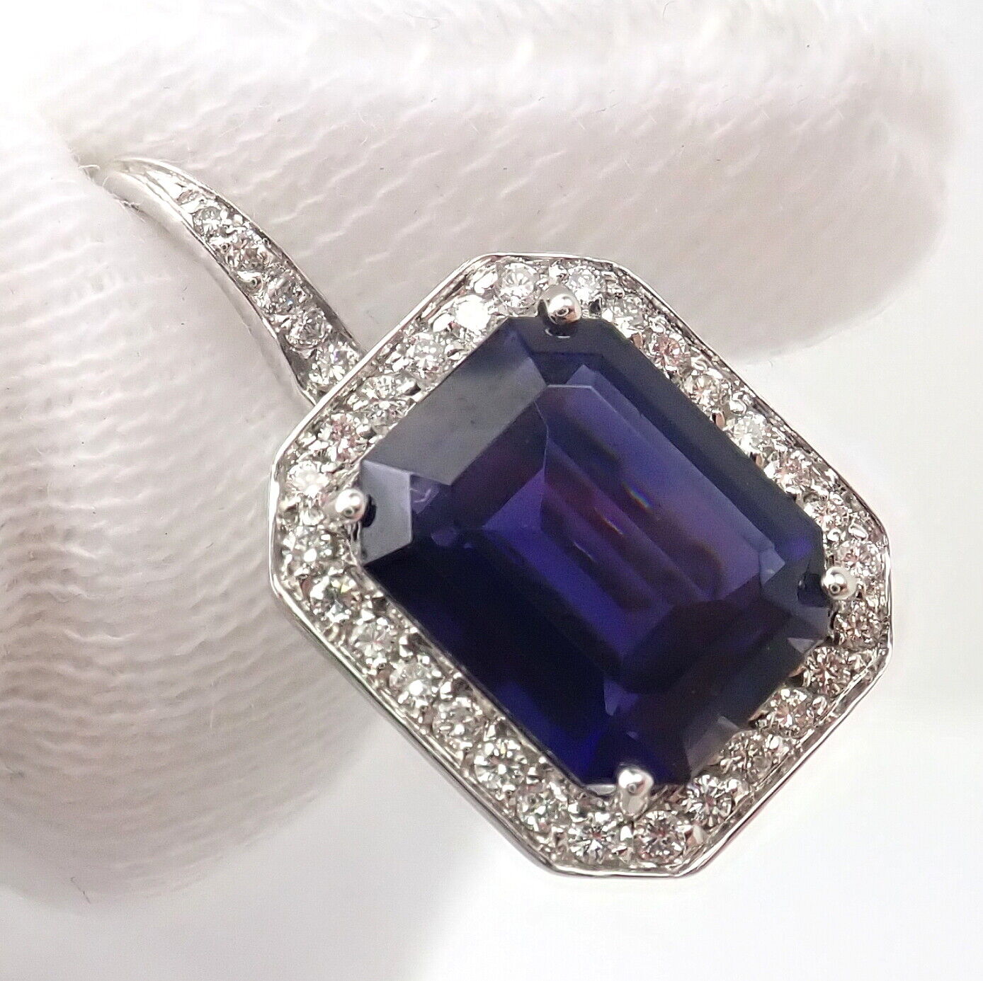 Authentic! Pasquale Bruni 18k White Gold Iolite Diamond Earrings | Fortrove