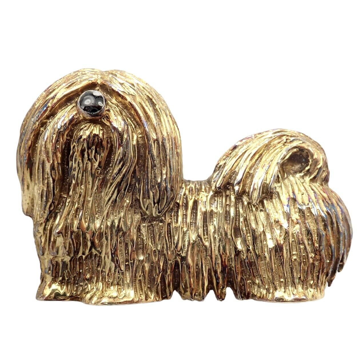 Rare! Vintage Tiffany & Co 14k Yellow Gold Enamel Dog Shih Tzu Brooch Pin 1960's | Fortrove