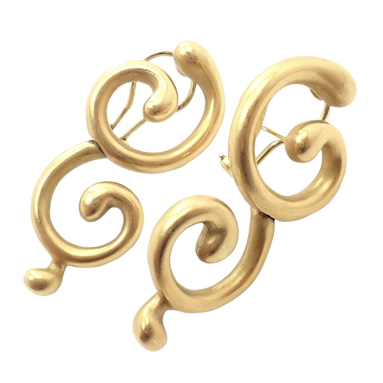 Rare! Authentic Vintage Angela Cummings 18k Yellow Gold Curl Earrings | Fortrove