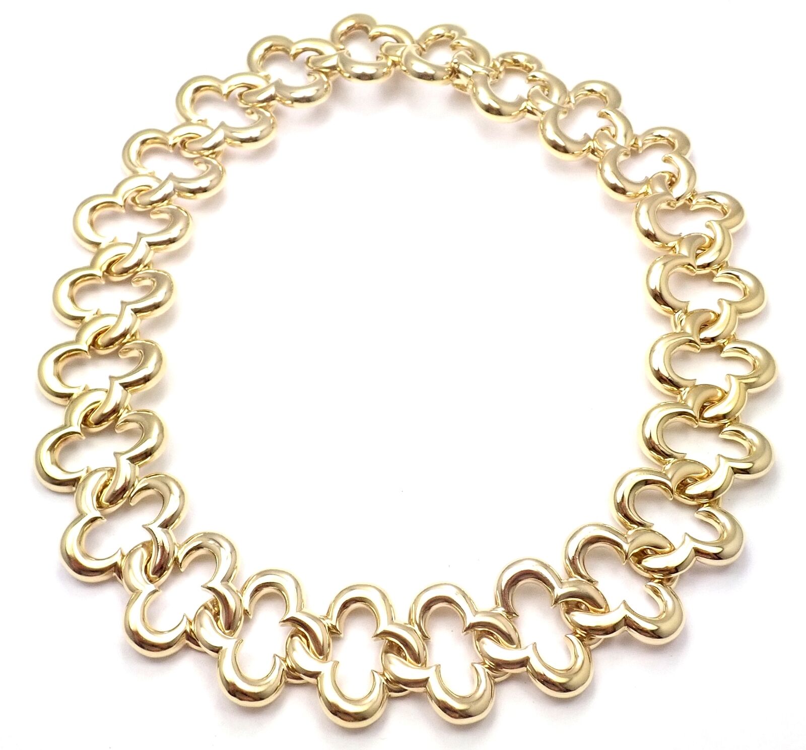 Authentic Van Cleef & Arpels 18k Yellow Gold Large Alhambra Choker Necklace 1998 | Fortrove
