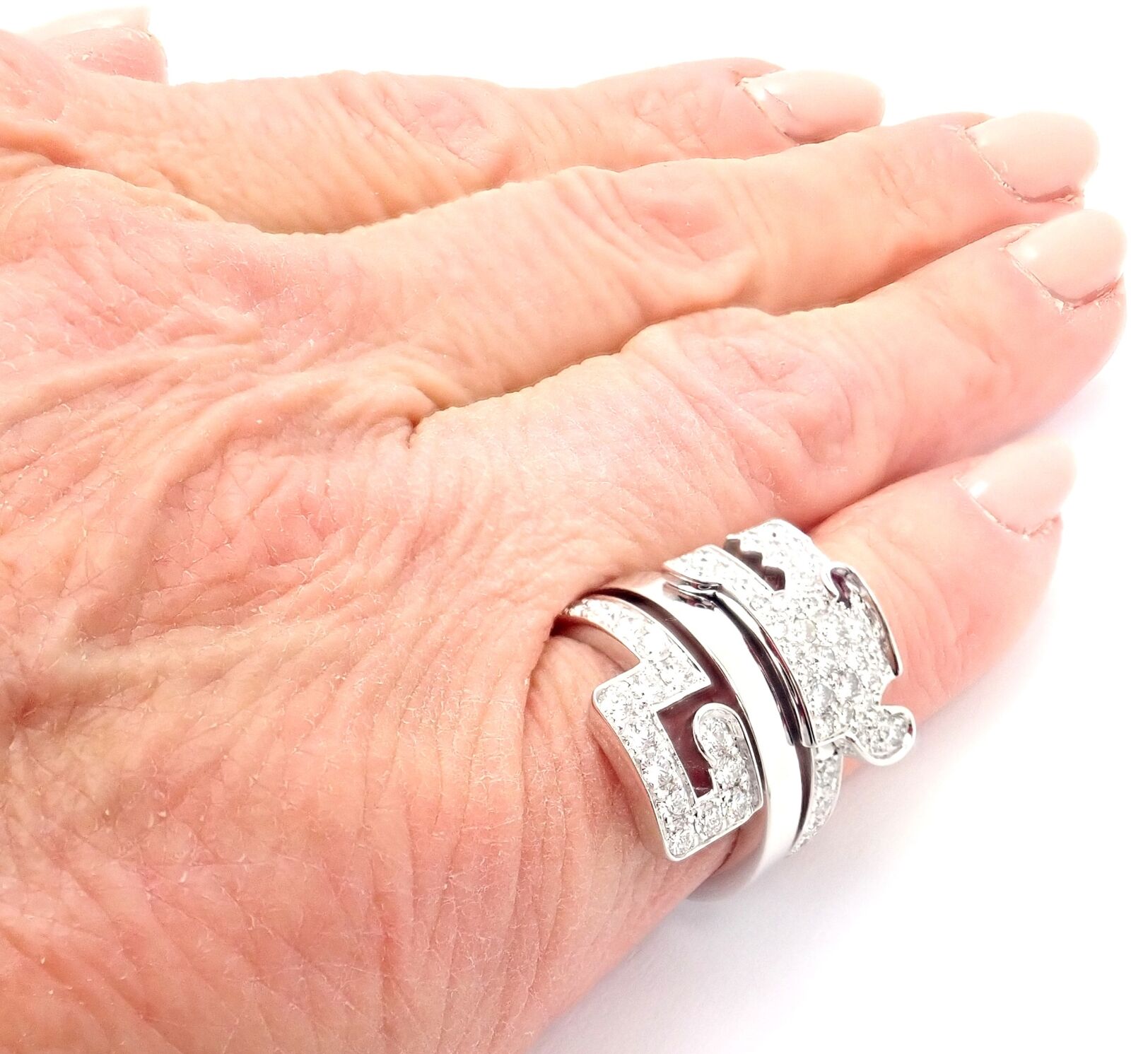 Authentic! Cartier Le Baiser Du Dragon 18k White Gold Diamond Ruby Ring Paper | Fortrove