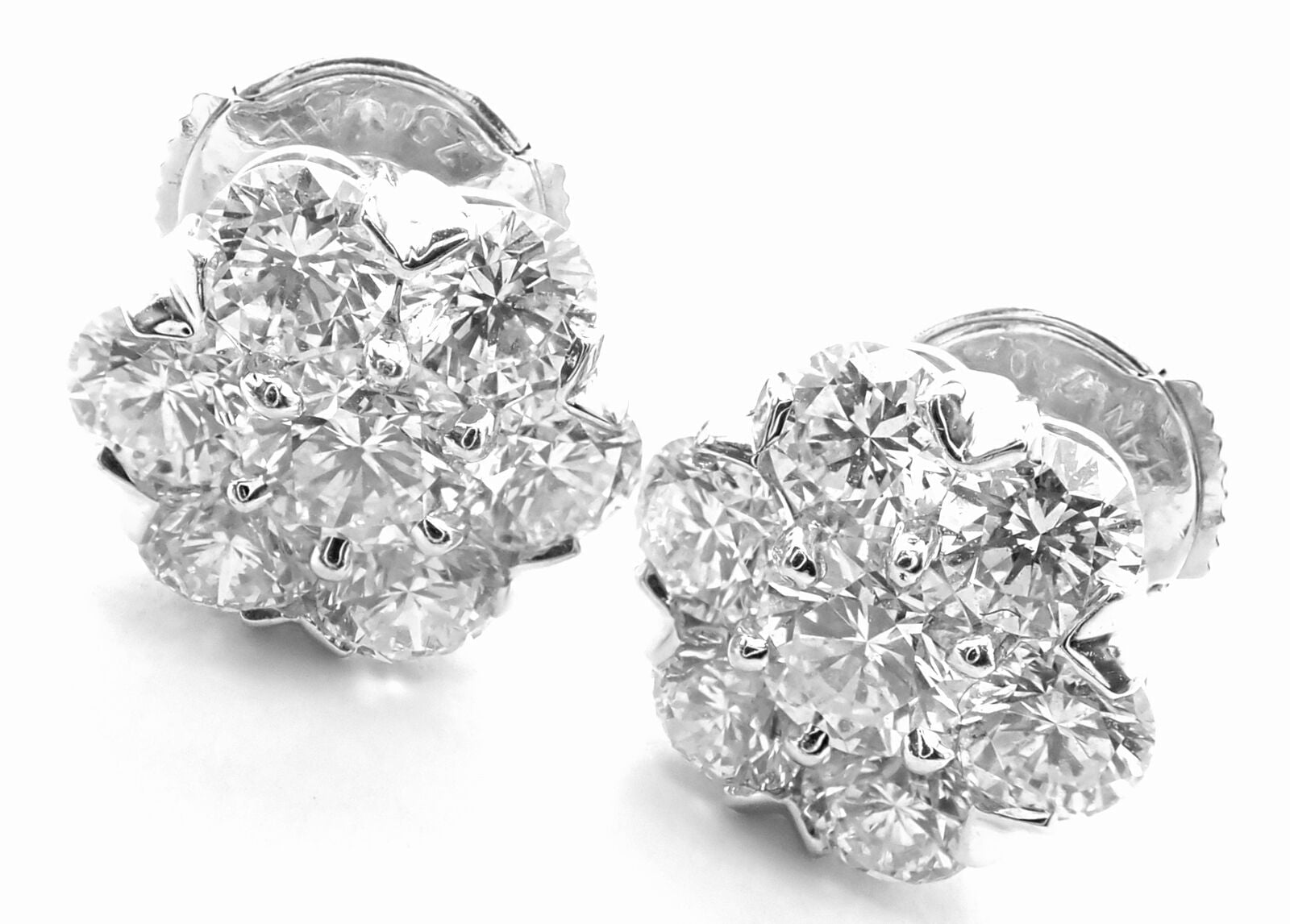 Van Cleef & Arpels Jewelry & Watches:Fine Jewelry:Earrings Authentic! Van Cleef & Arpels 18k White Gold Large Model Fleurette Stud Earrings