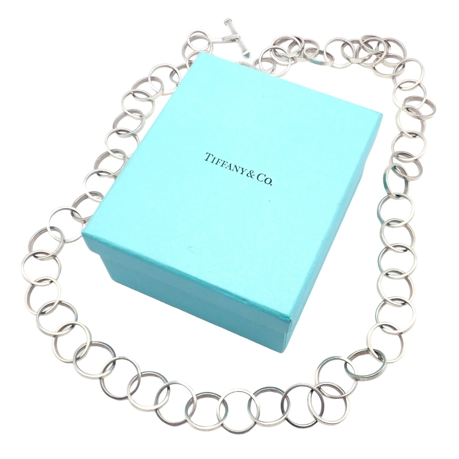 Rare! Tiffany & Co Picasso Sterling Silver Circle Link Long 34" Circle Necklace | Fortrove