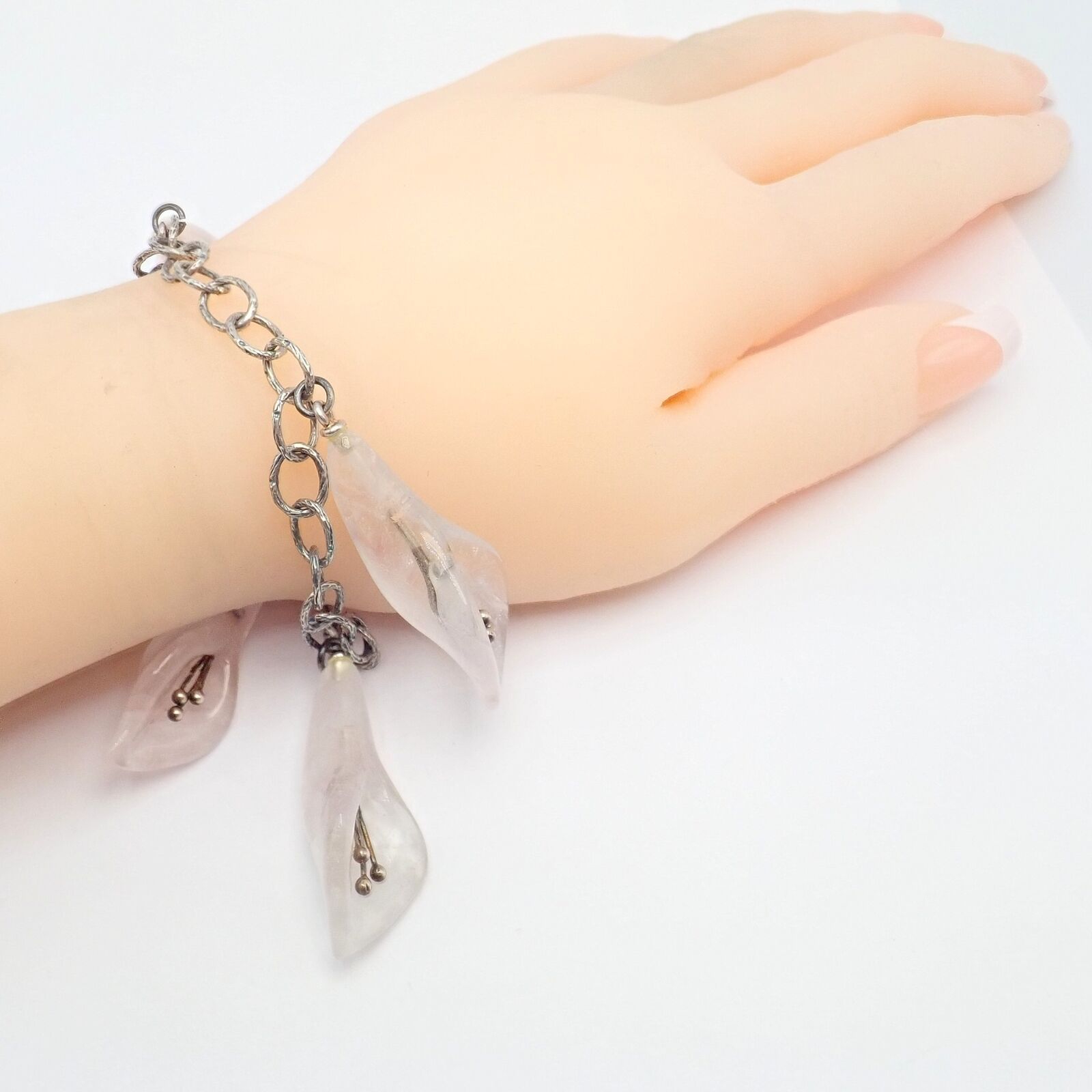 Rare! Vintage Mario Buccellati Silver Quartz Calla Lily Bracelet | Fortrove