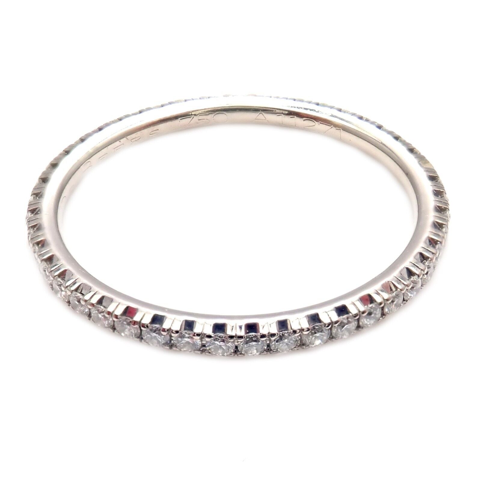 Authentic De Beers 18k White Gold 0.37ctw Diamond Aura Band Ring Sz 7.5 | Fortrove