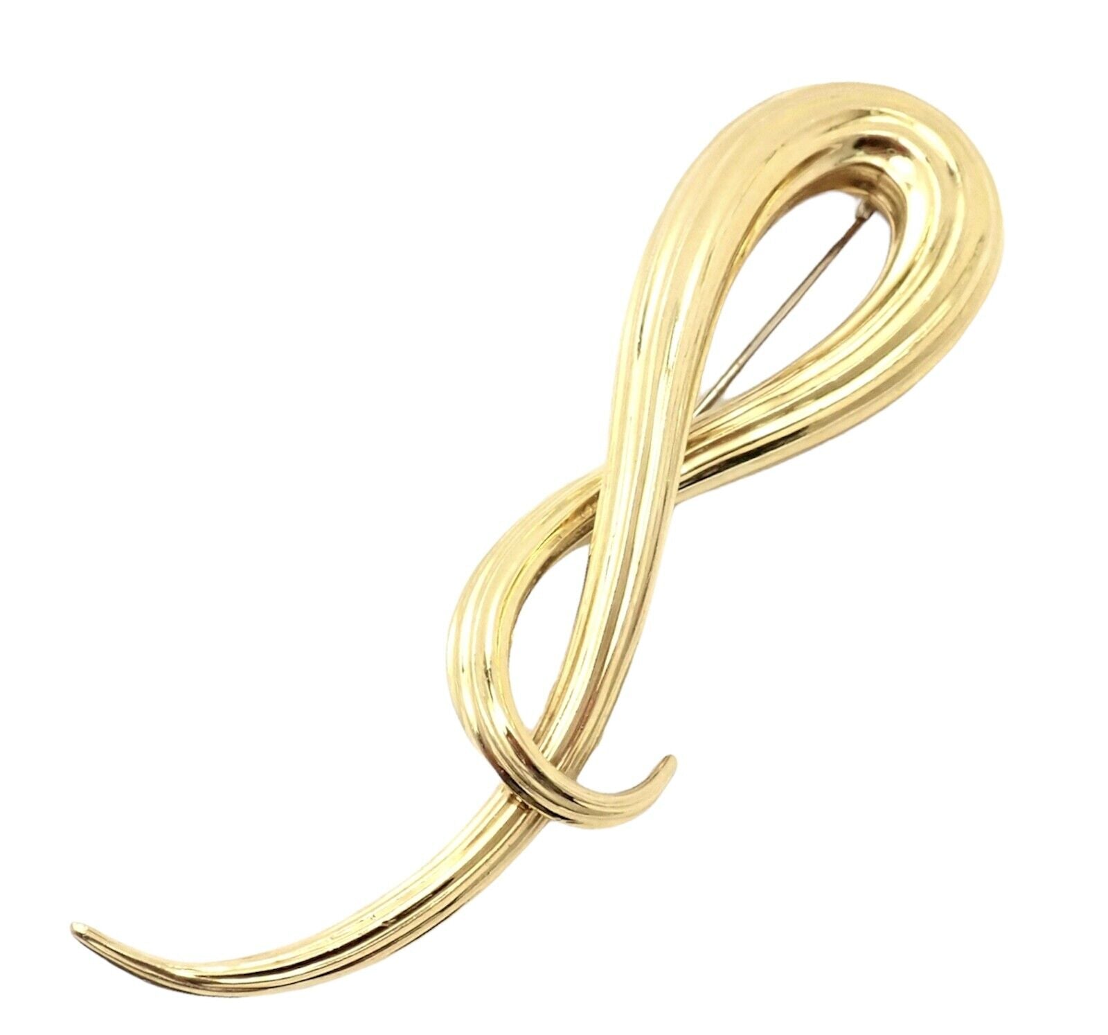 Rare! Authentic Henry Dunay 18k Yellow Gold Abstract Pin Brooch | Fortrove